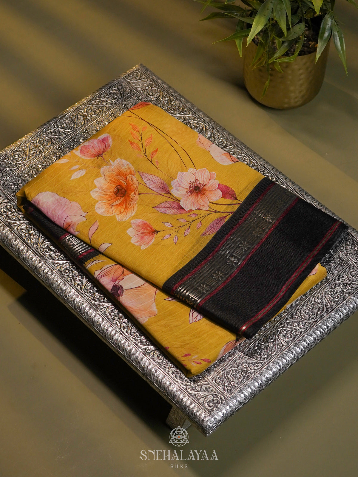 Yellow Chanderi Saree