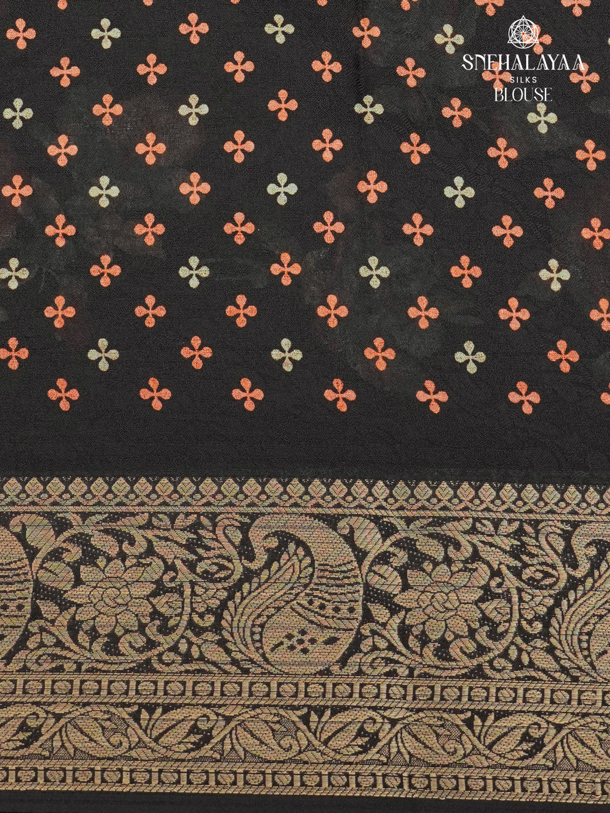 Black Dola Silk Saree