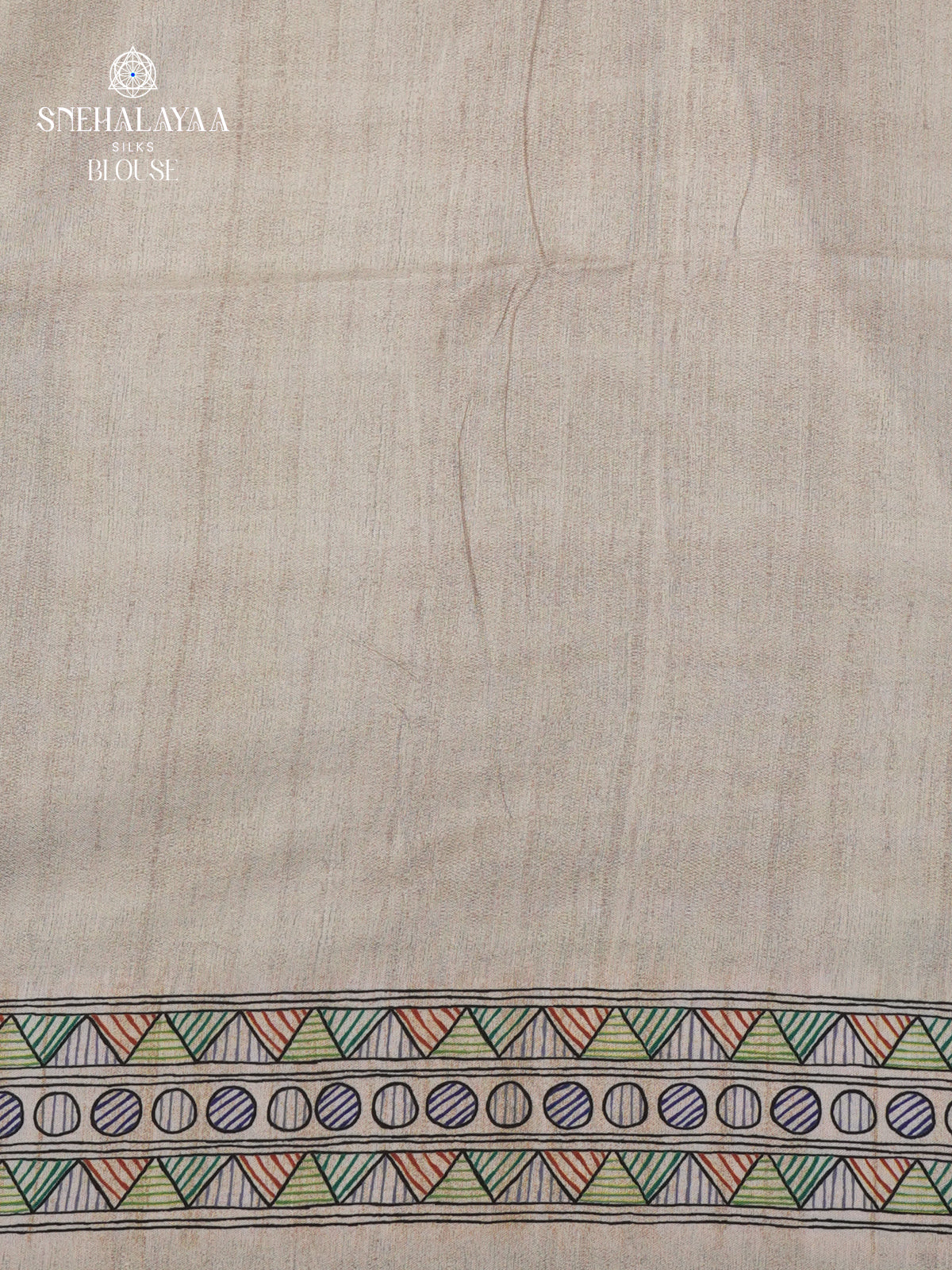 Sand Beige Madhubani Printed Saree