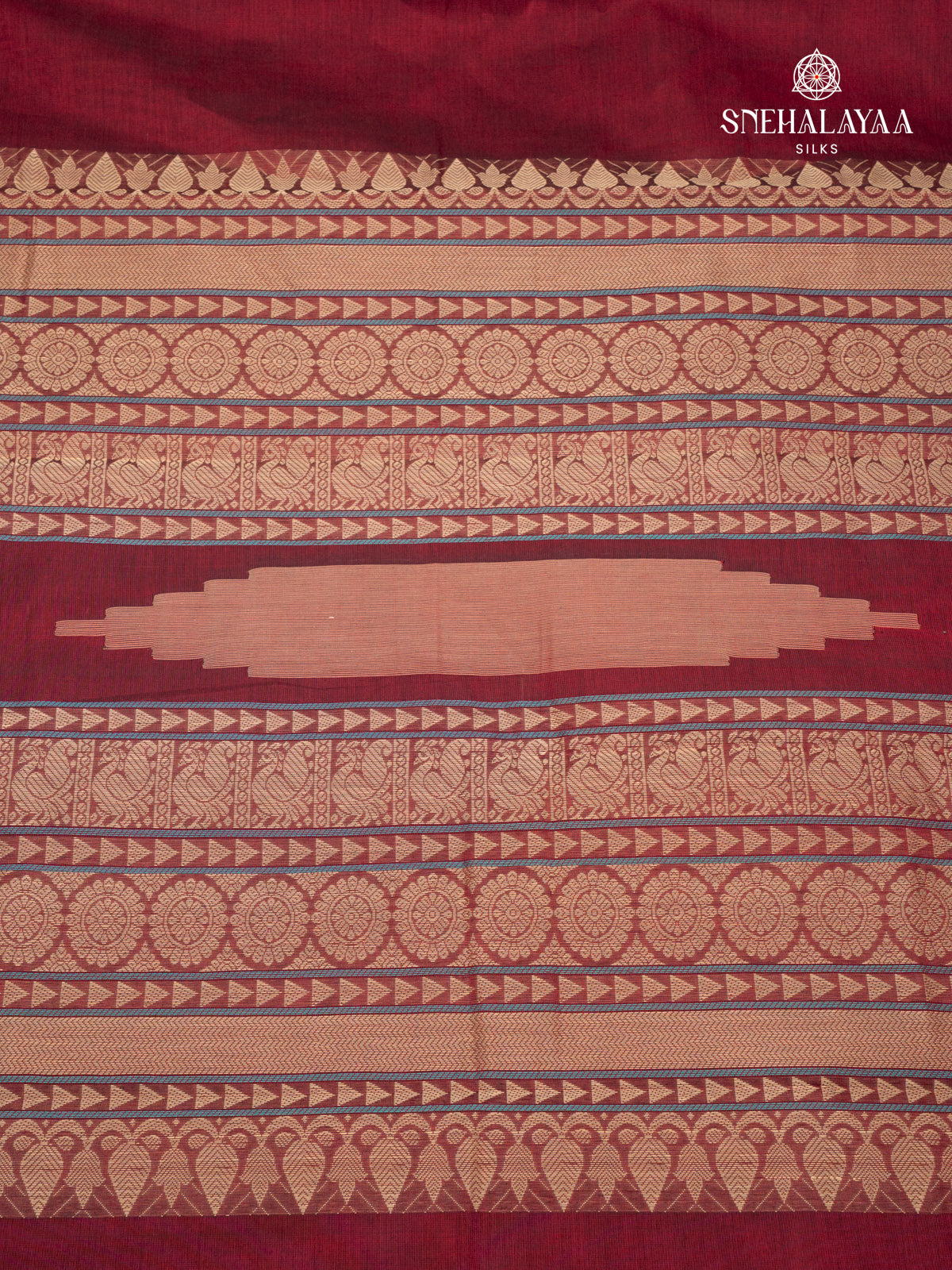 Maroon Pure Kanchi Cotton Saree