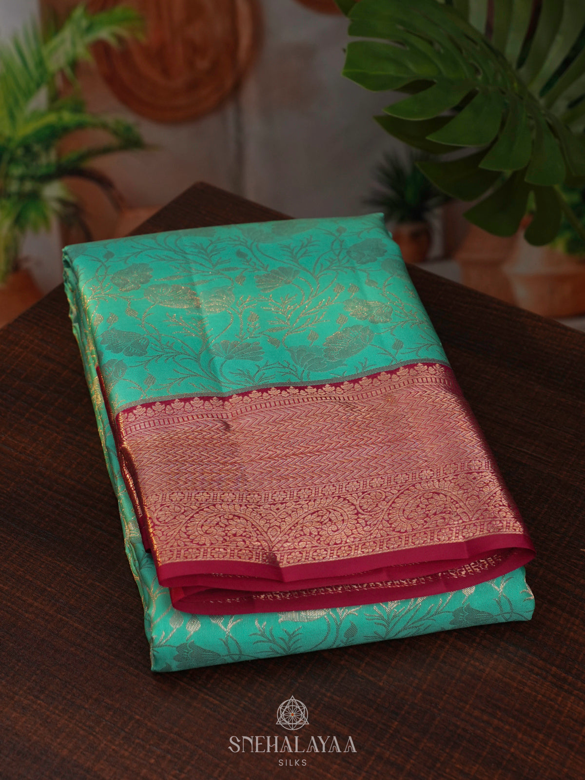 Mint Green Kanjivaram Silk Saree