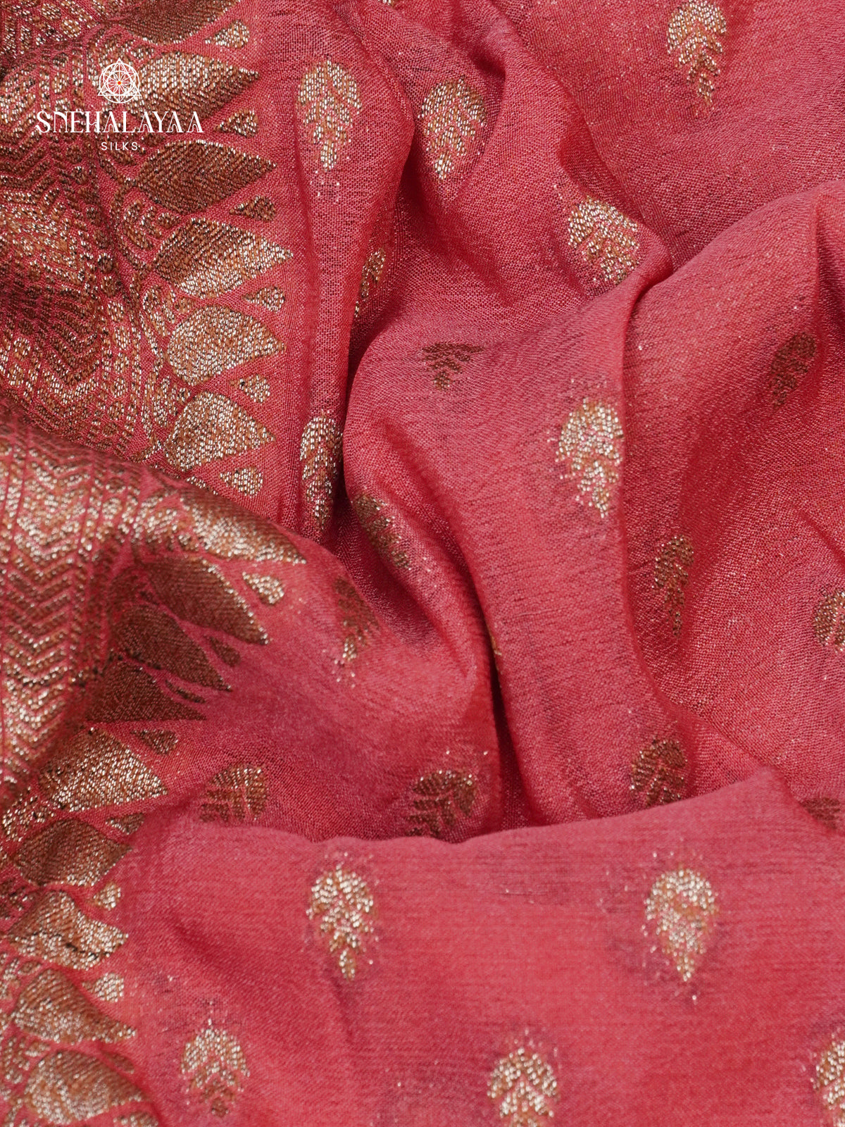 Pink Banaras Crepe Silk Saree