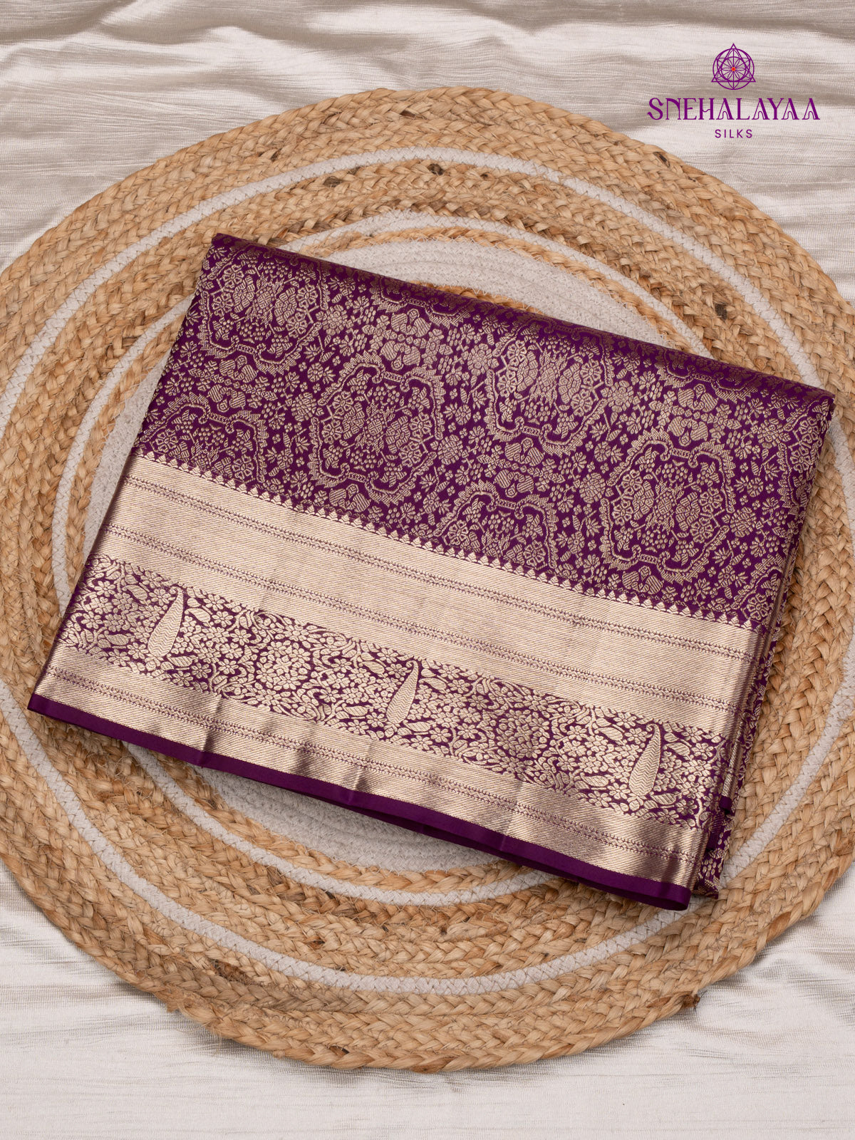 Violet Kanjivaram Silk Saree