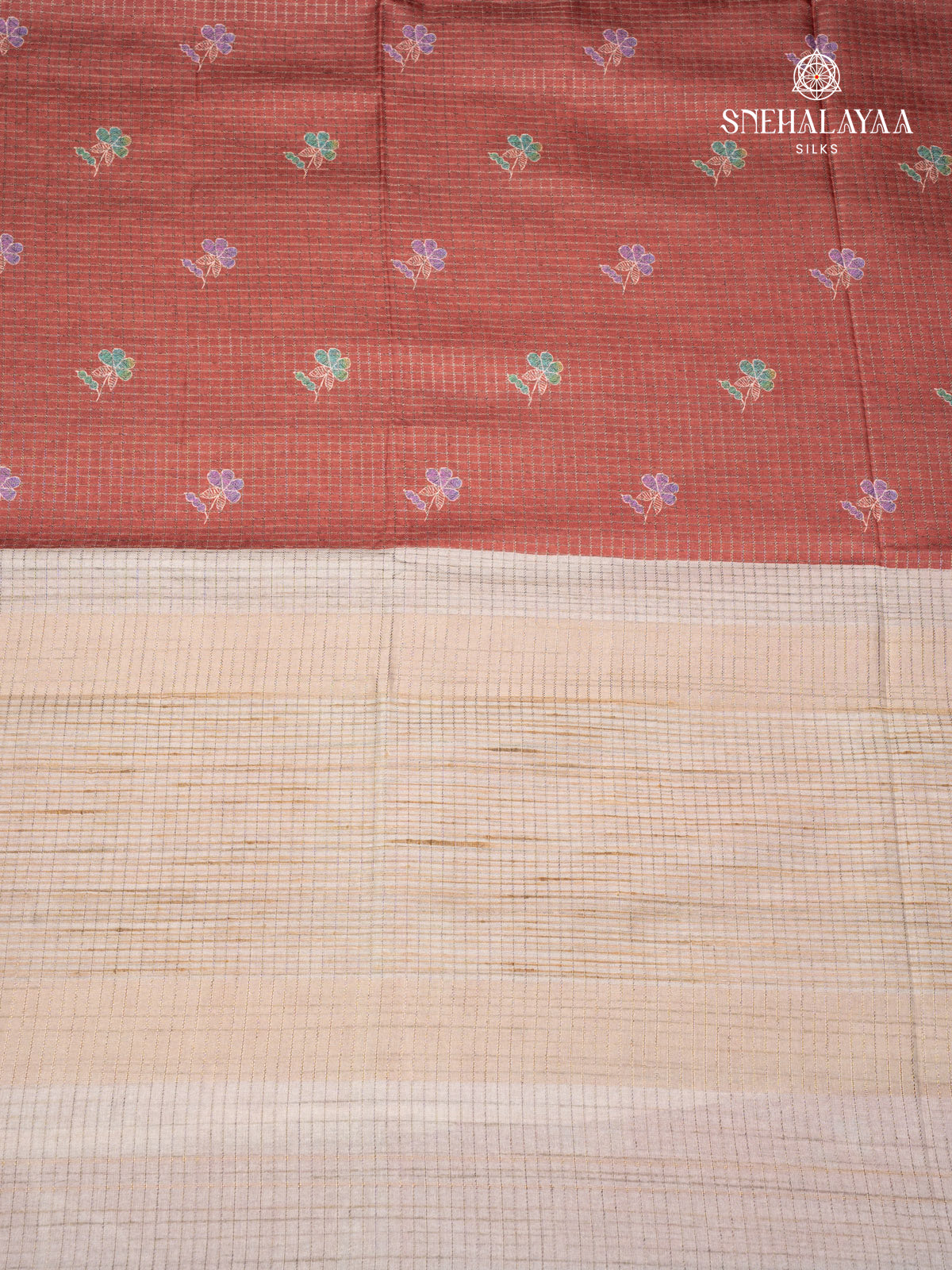Maroon Tussar Saree