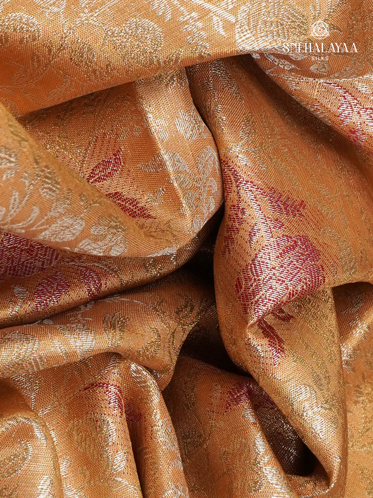 Burnt Orange Art Silk Saree