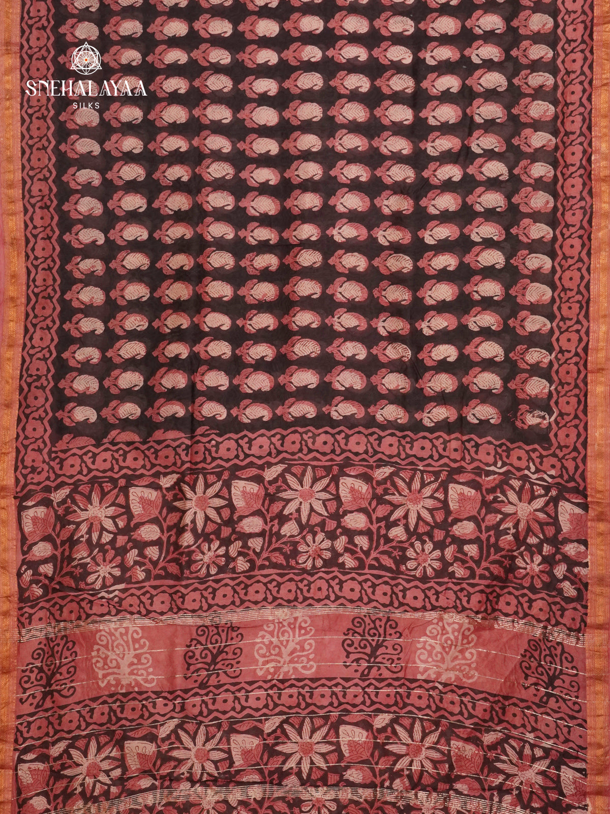 Black Chanderi Saree