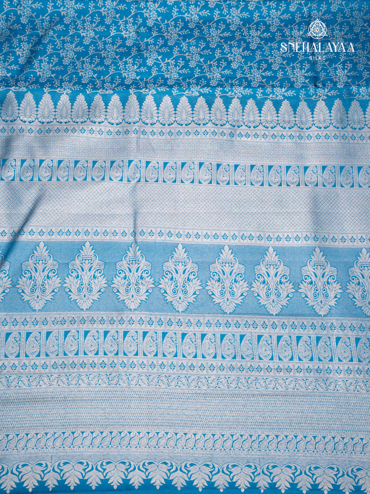 Aqua Blue Kanjivaram Silk Saree