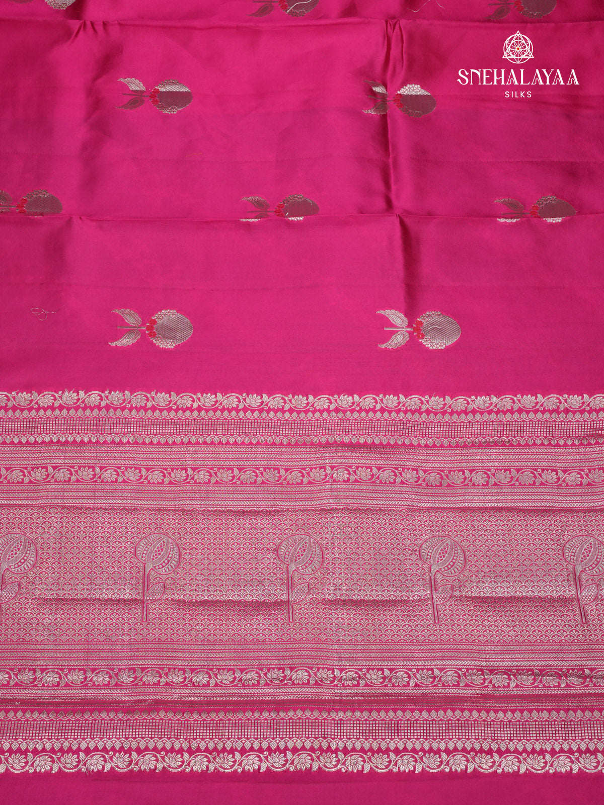 Rani Pink Chiniya Silk Saree
