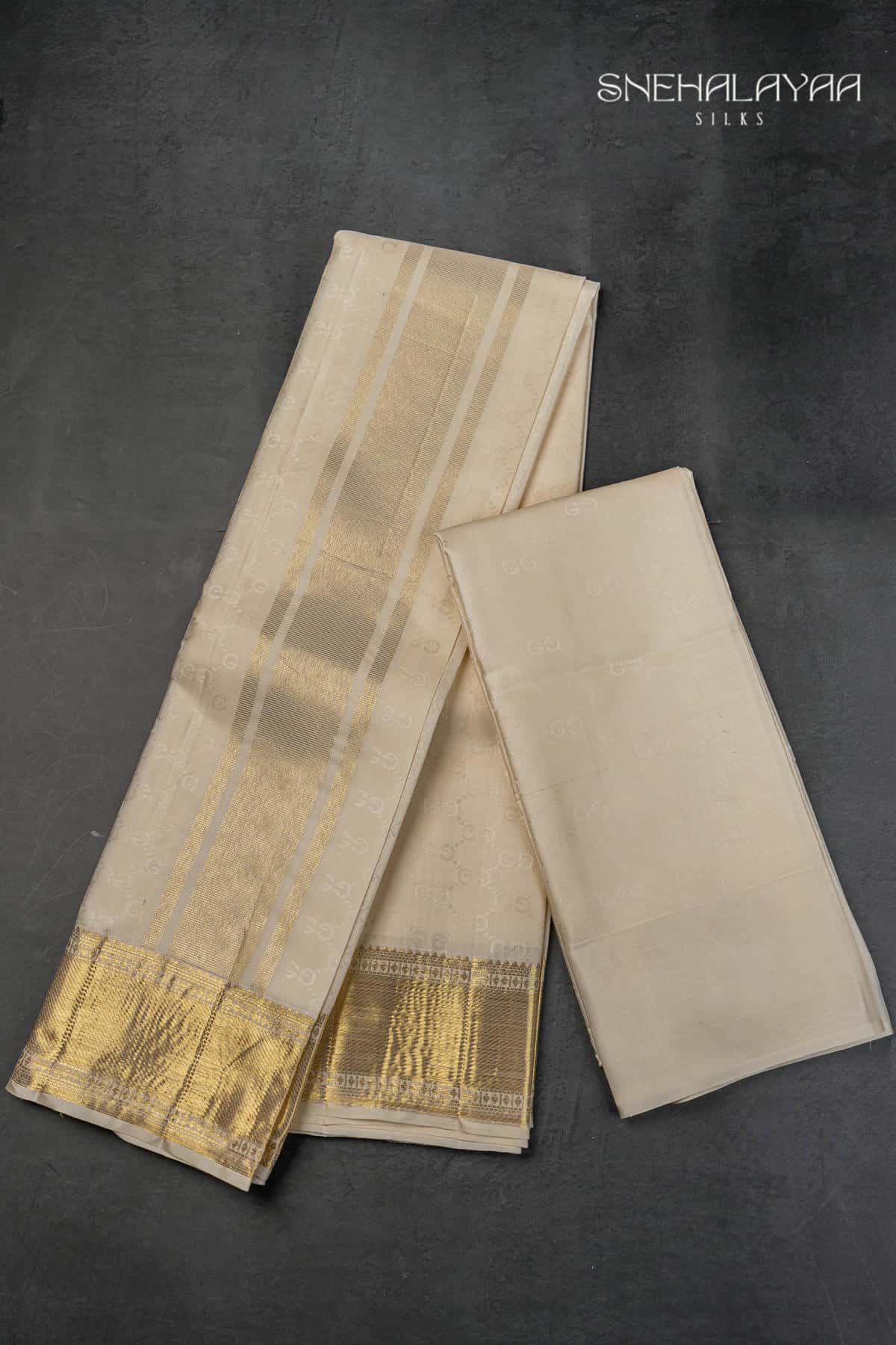 Cream Silk Dhoti Set