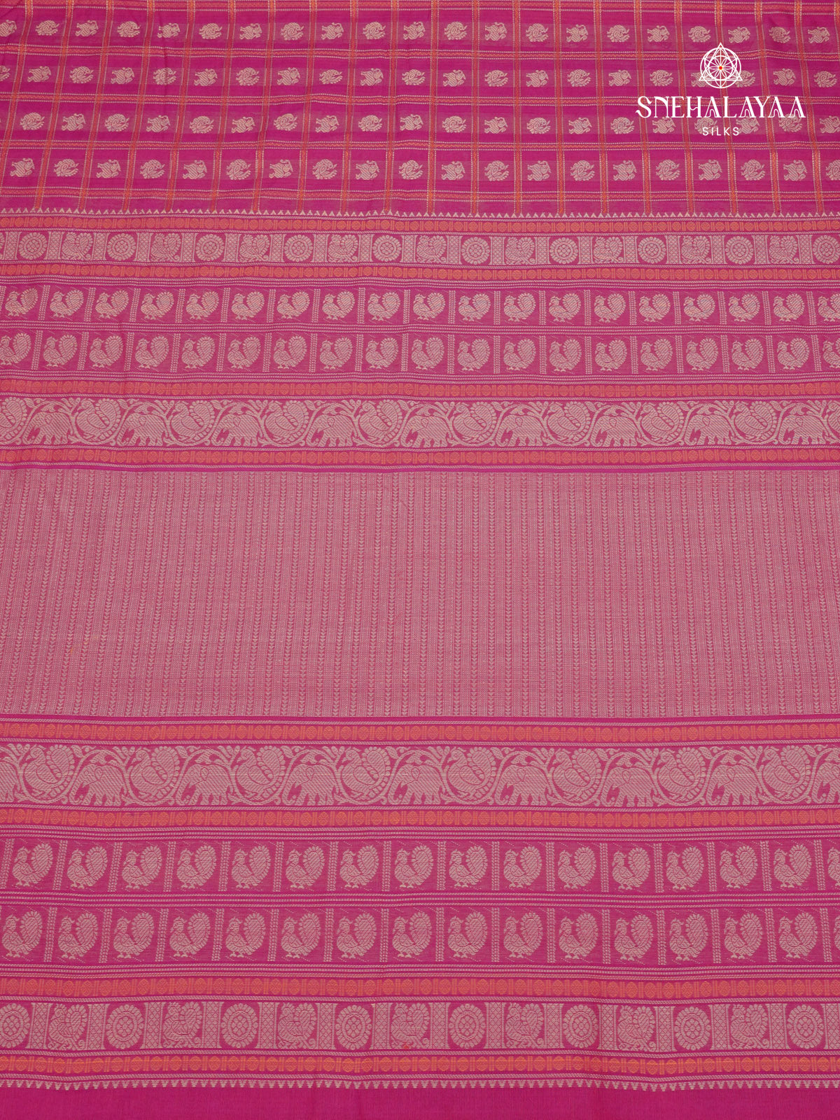 Rani Pink Pure Kanchi Cotton Saree