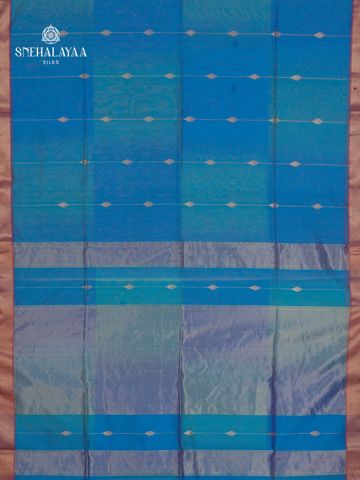 Sky Blue Maheshwari Silk Cotton Saree