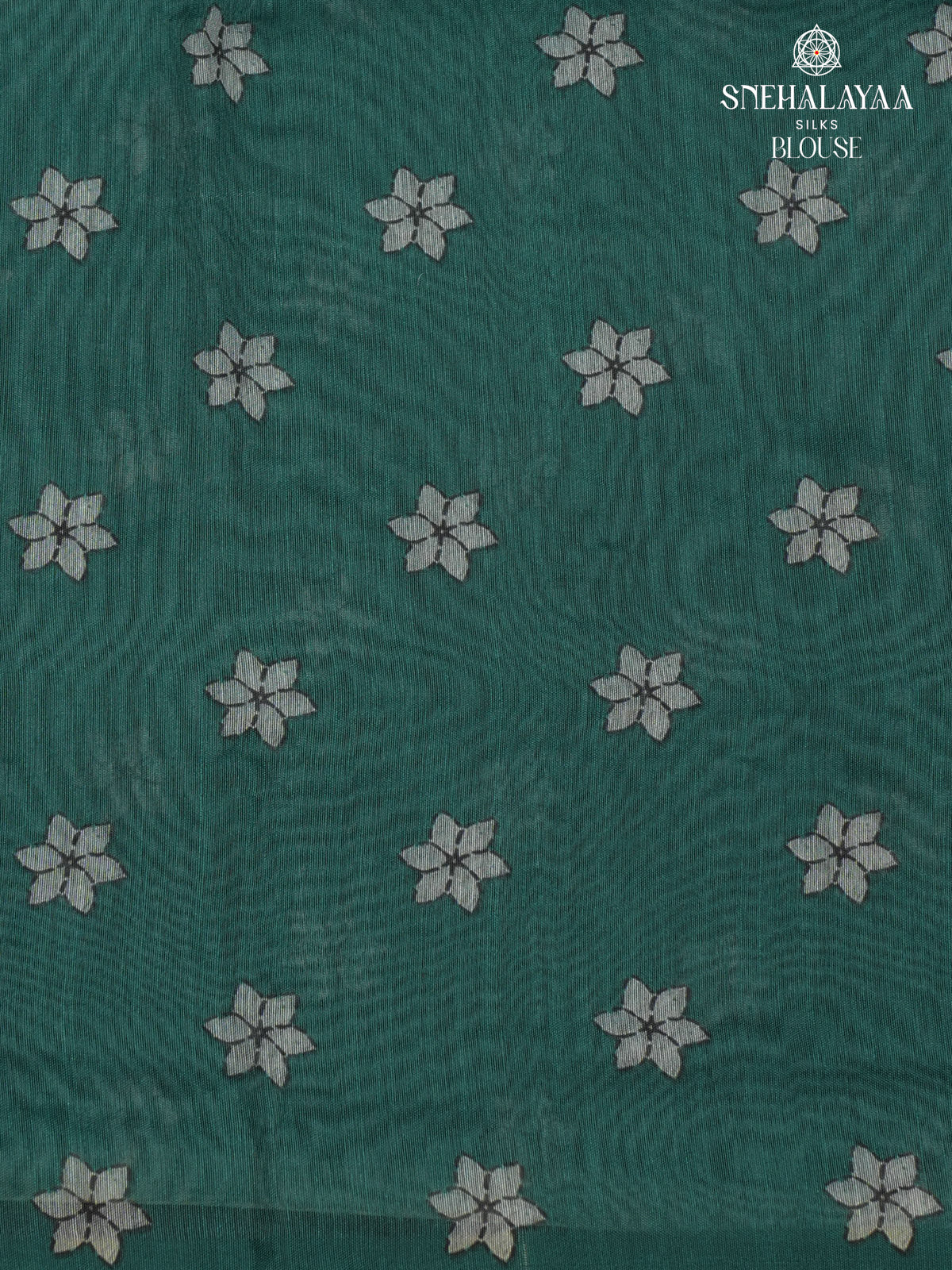 Teal Green Linen Embroidery Saree