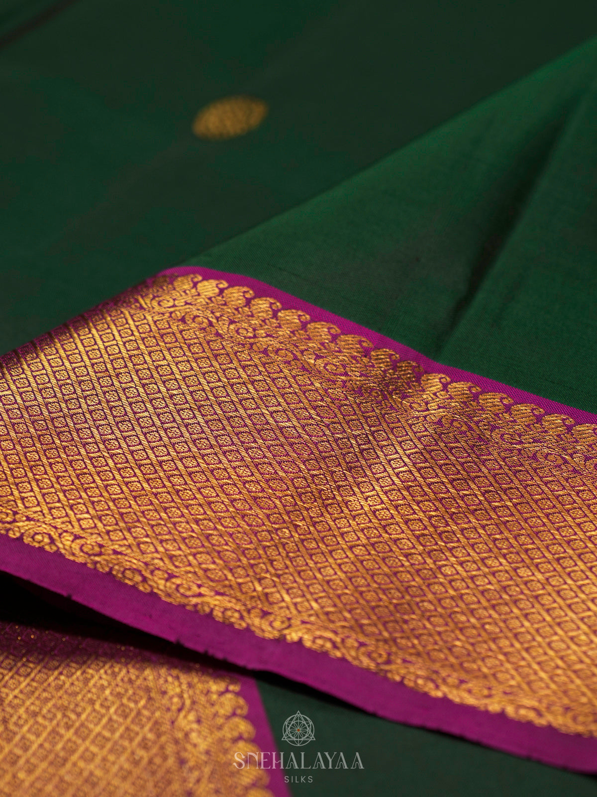 Forest Green Kanjivaram Silk Saree