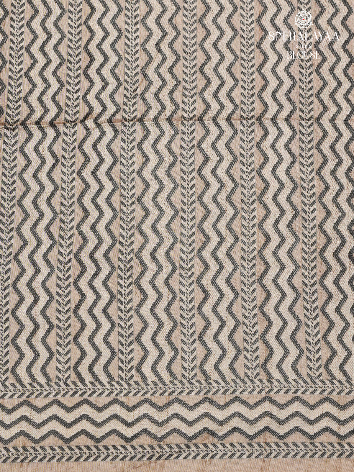 Grey Tussar Embroidery Saree