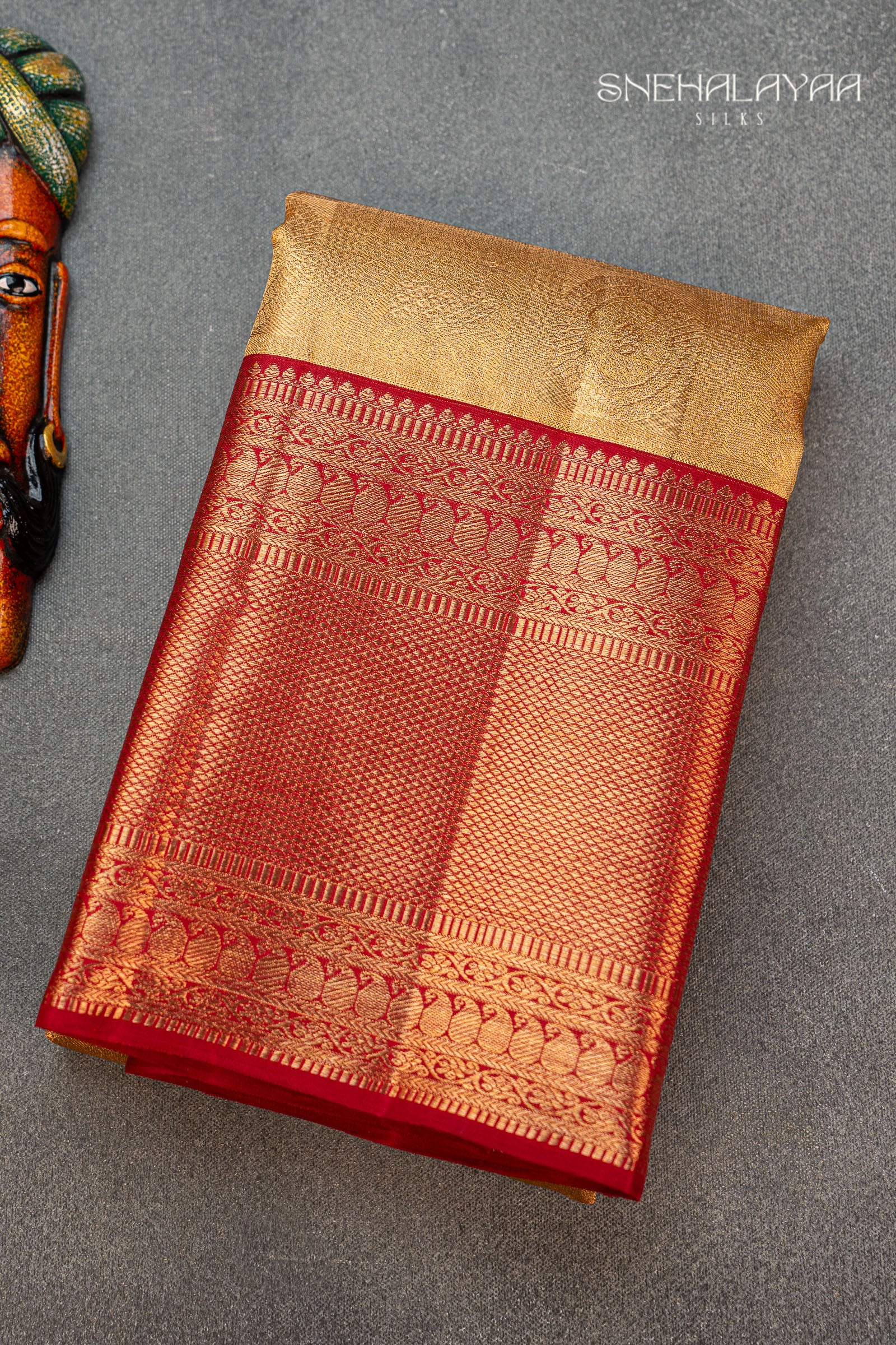 Gold Kancheevaram Tissue Silk Saree