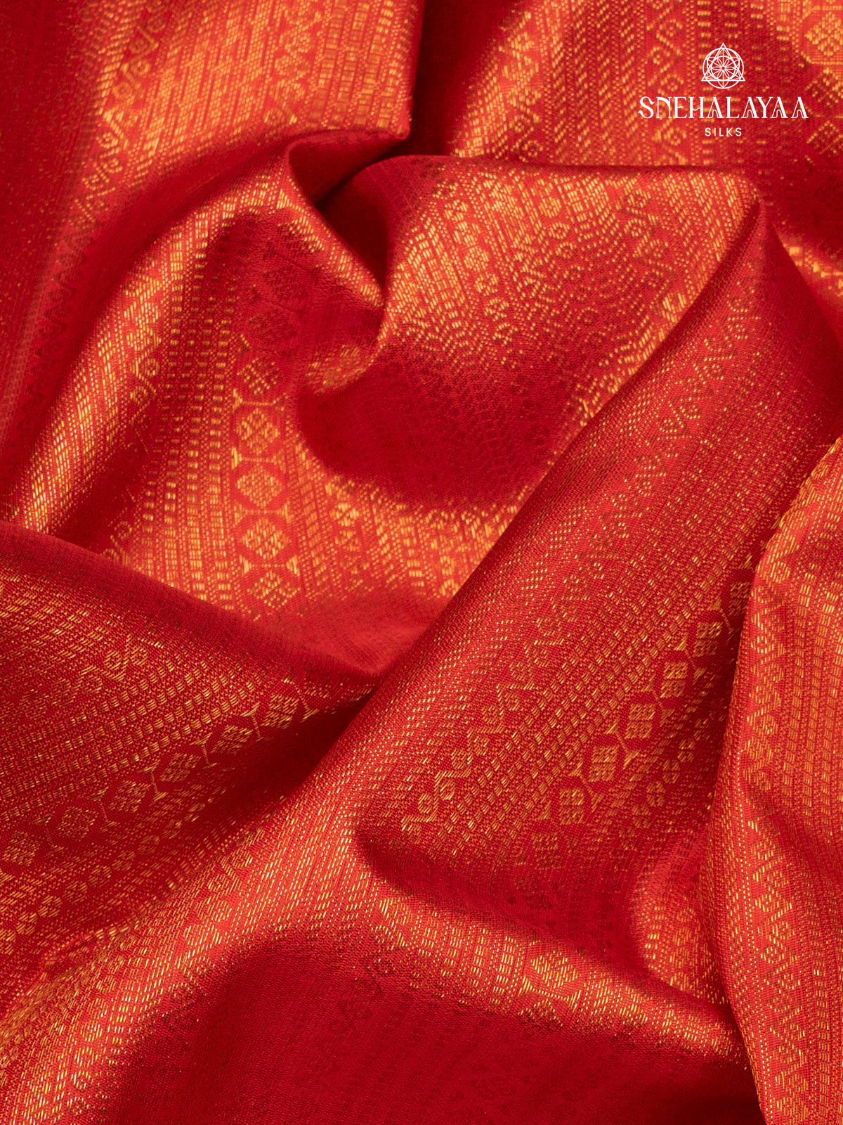 Rust Orange Kanjivaram Silk Saree