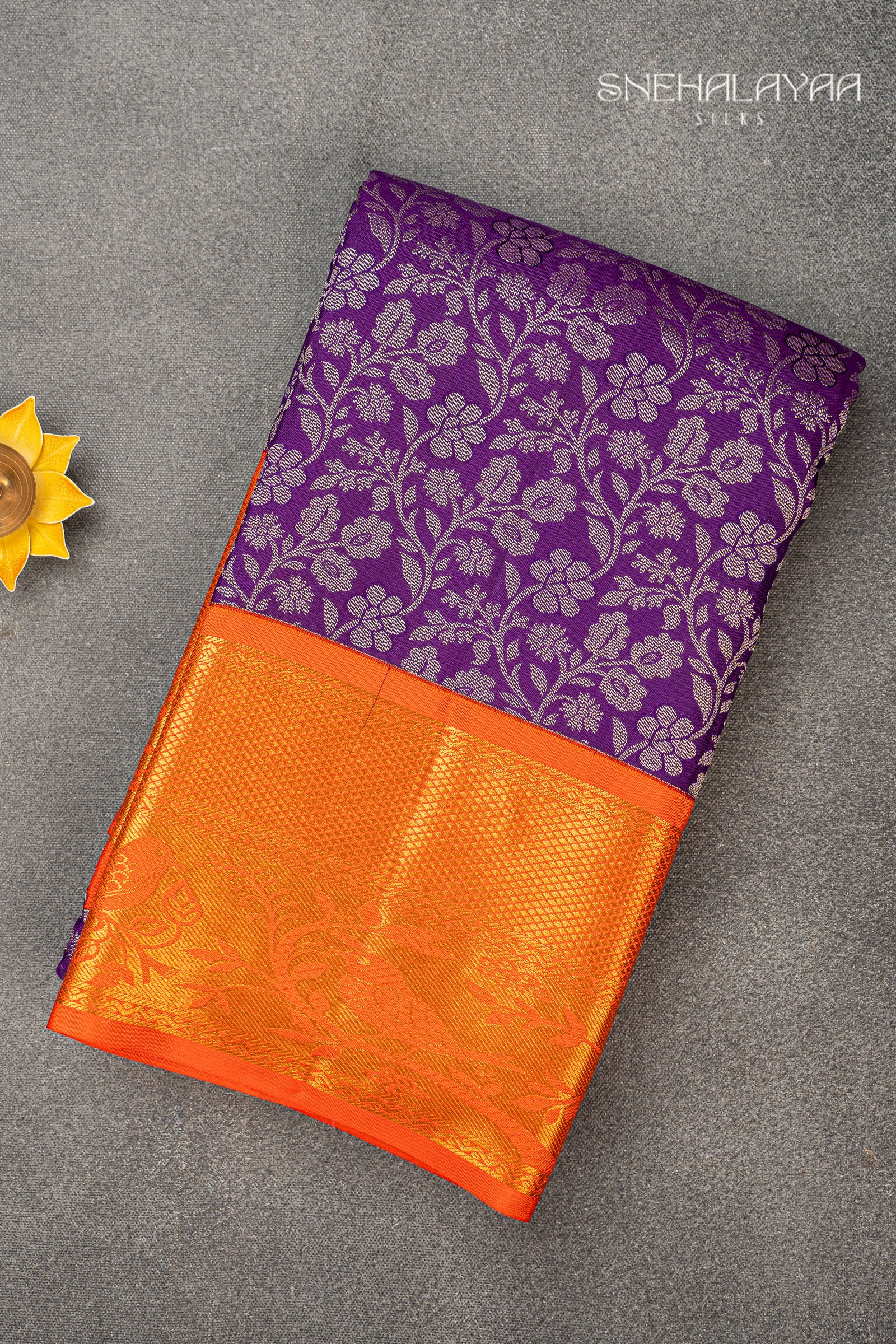 Violet Kancheevaram Silk Saree