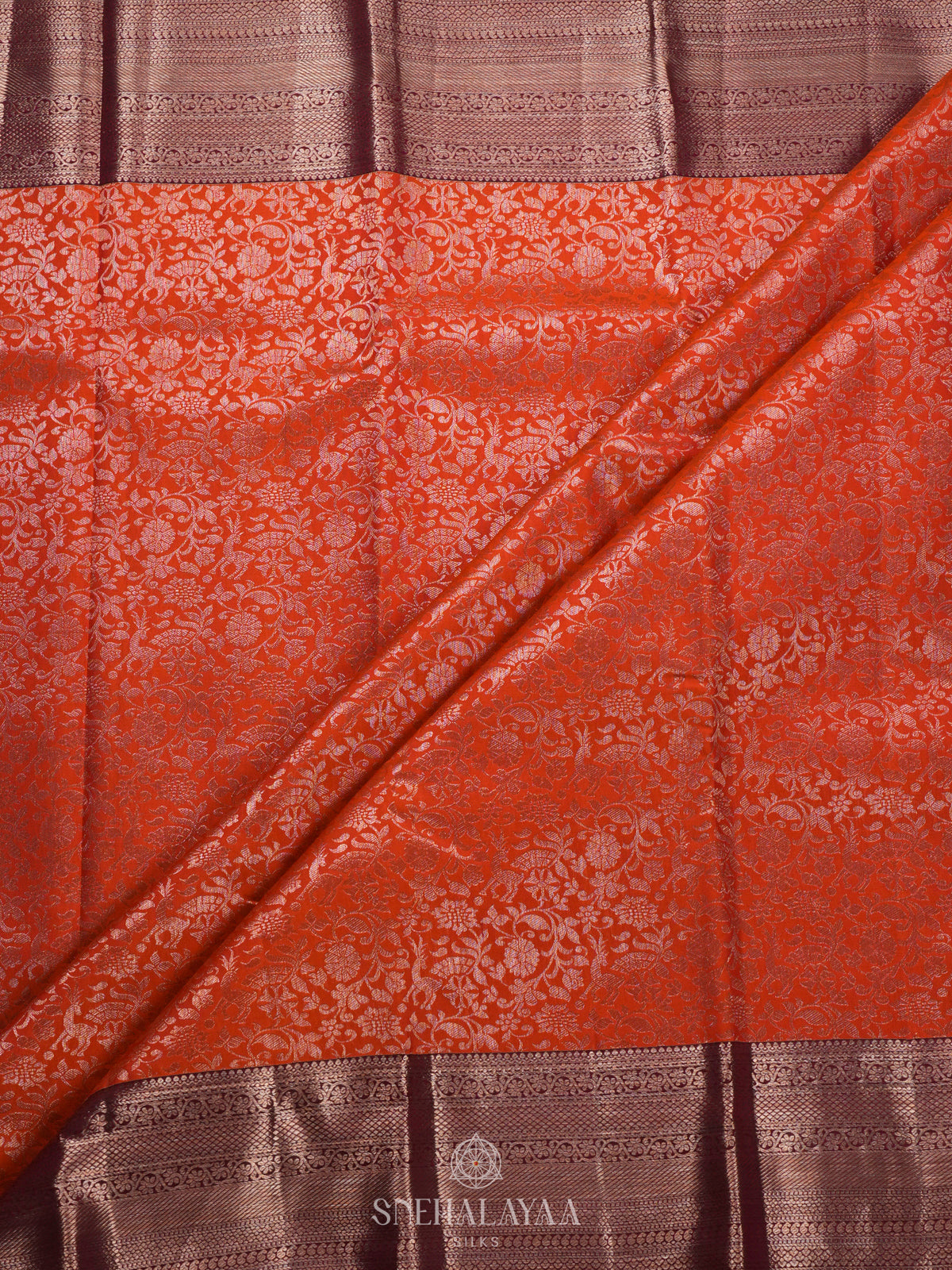 Orange Kanjivaram Silk Saree