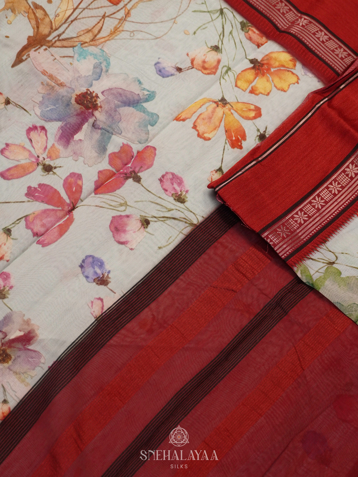 Off White Chanderi Saree