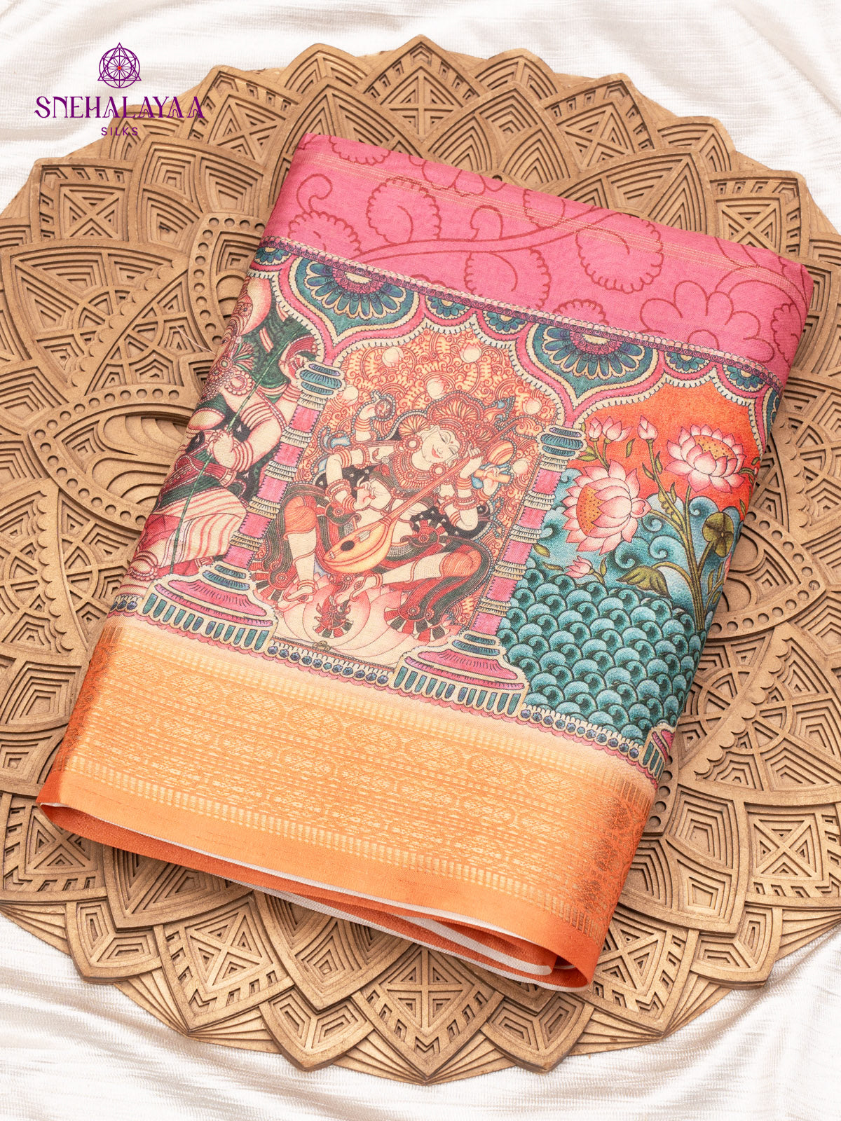 Pink Tussar Saree