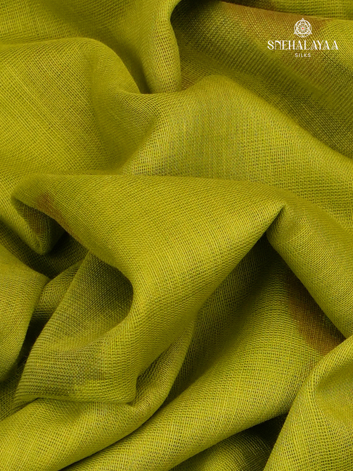 Lime Green Khadi Cotton Saree