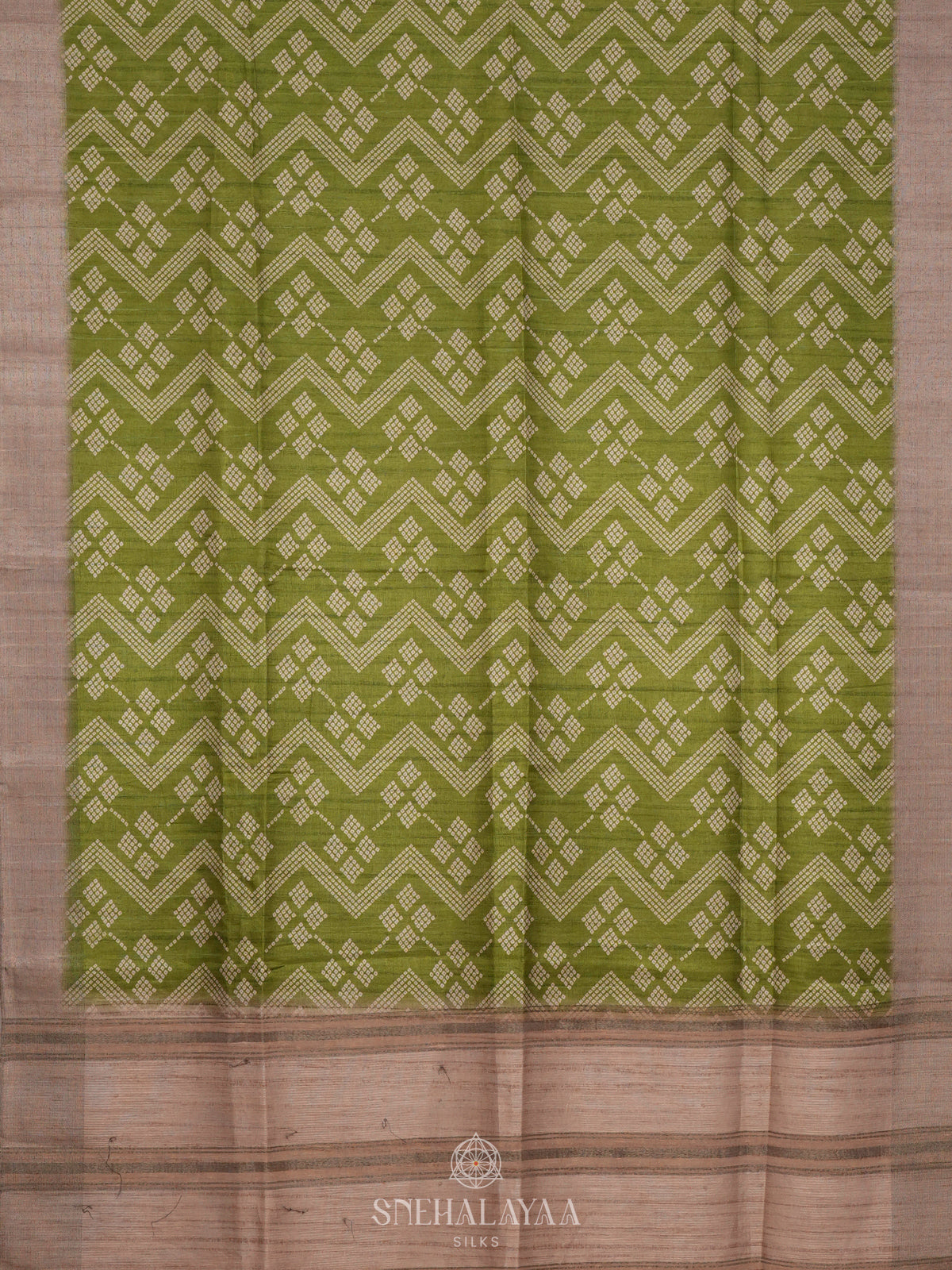 Olive Green Tussar Saree