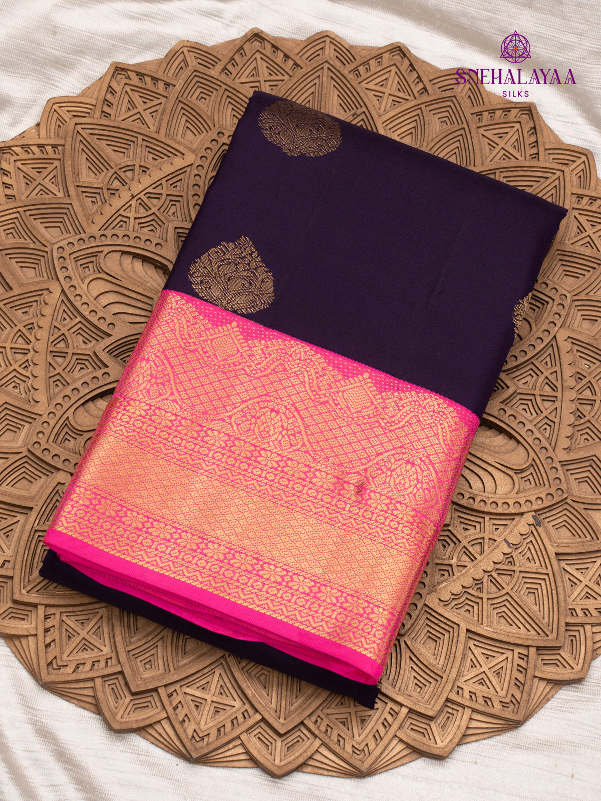 Royal Purple Korvai Kanjivaram Silk Saree