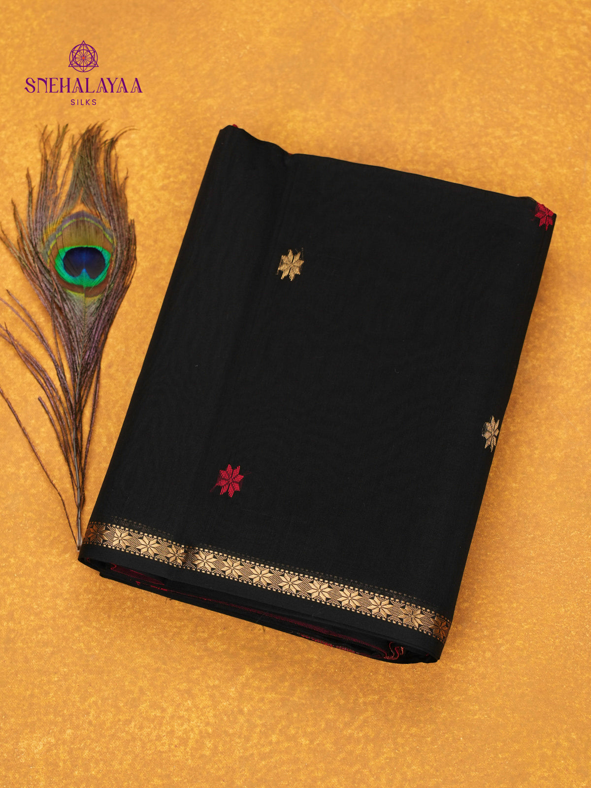Black Maheshwari Silk Cotton Saree
