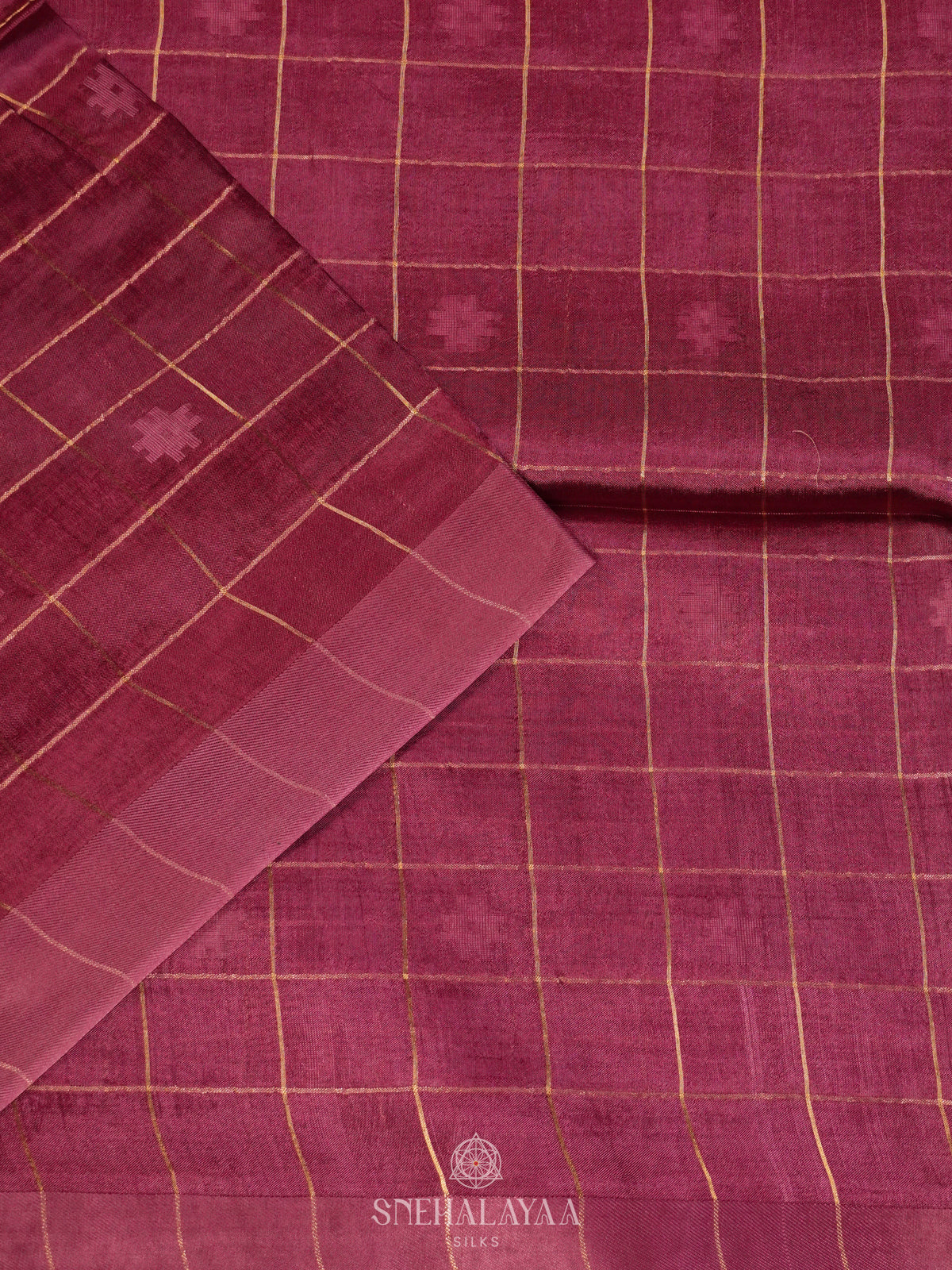 Maroon Tussar Saree