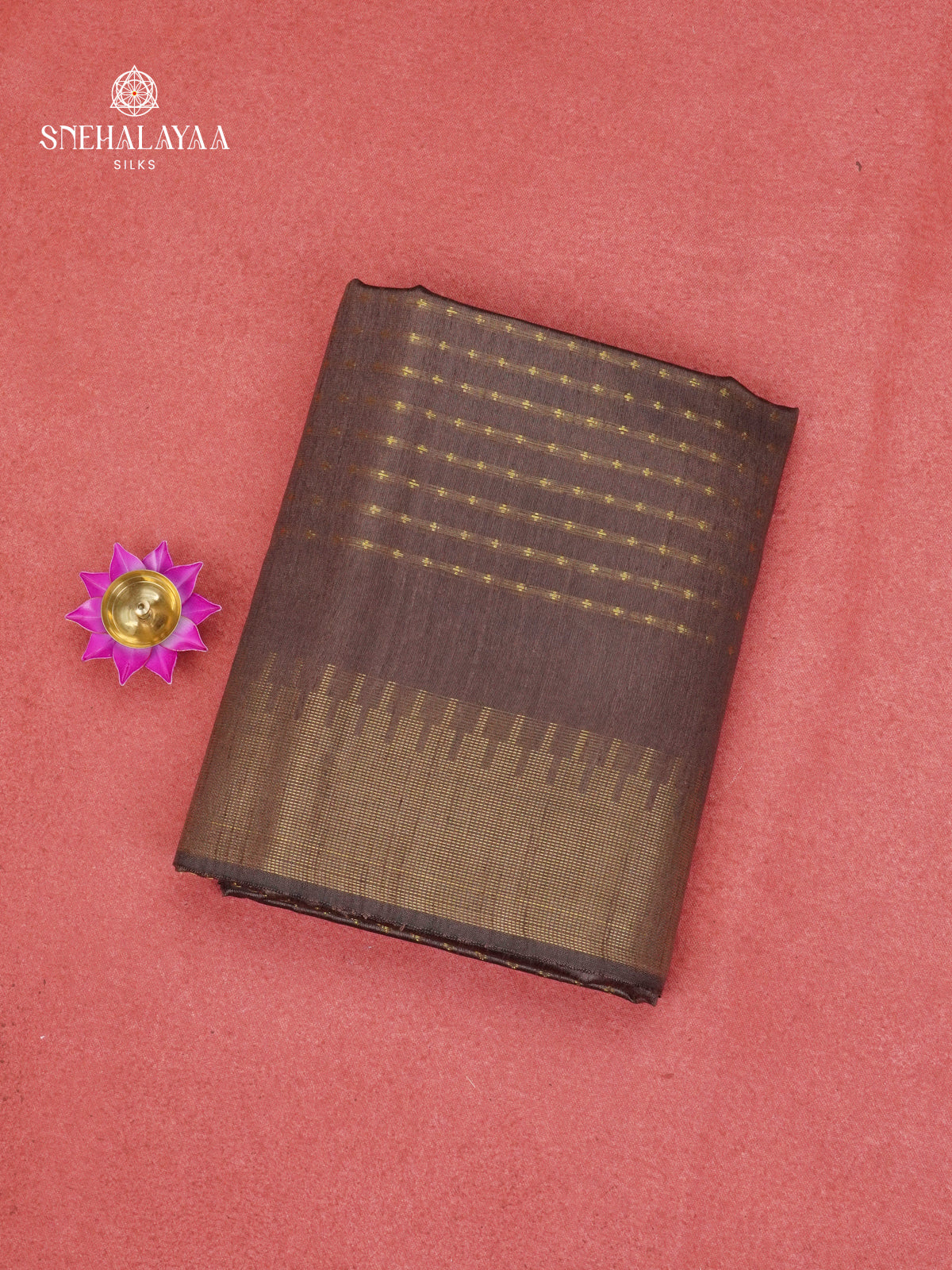 Brown Bamboo Silk Saree