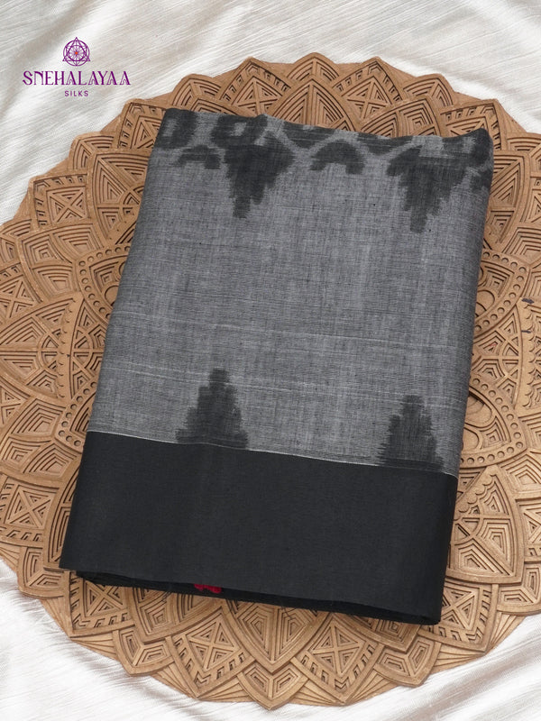 Grey Sambalpuri Cotton Saree