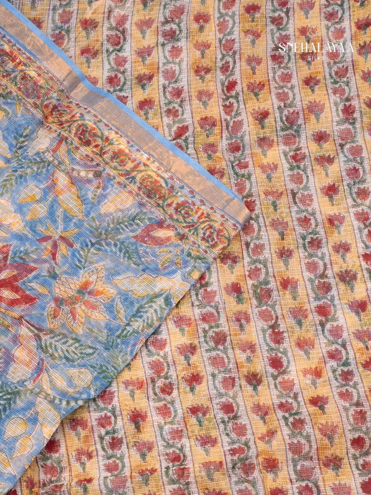 Bluish Grey Kota Saree