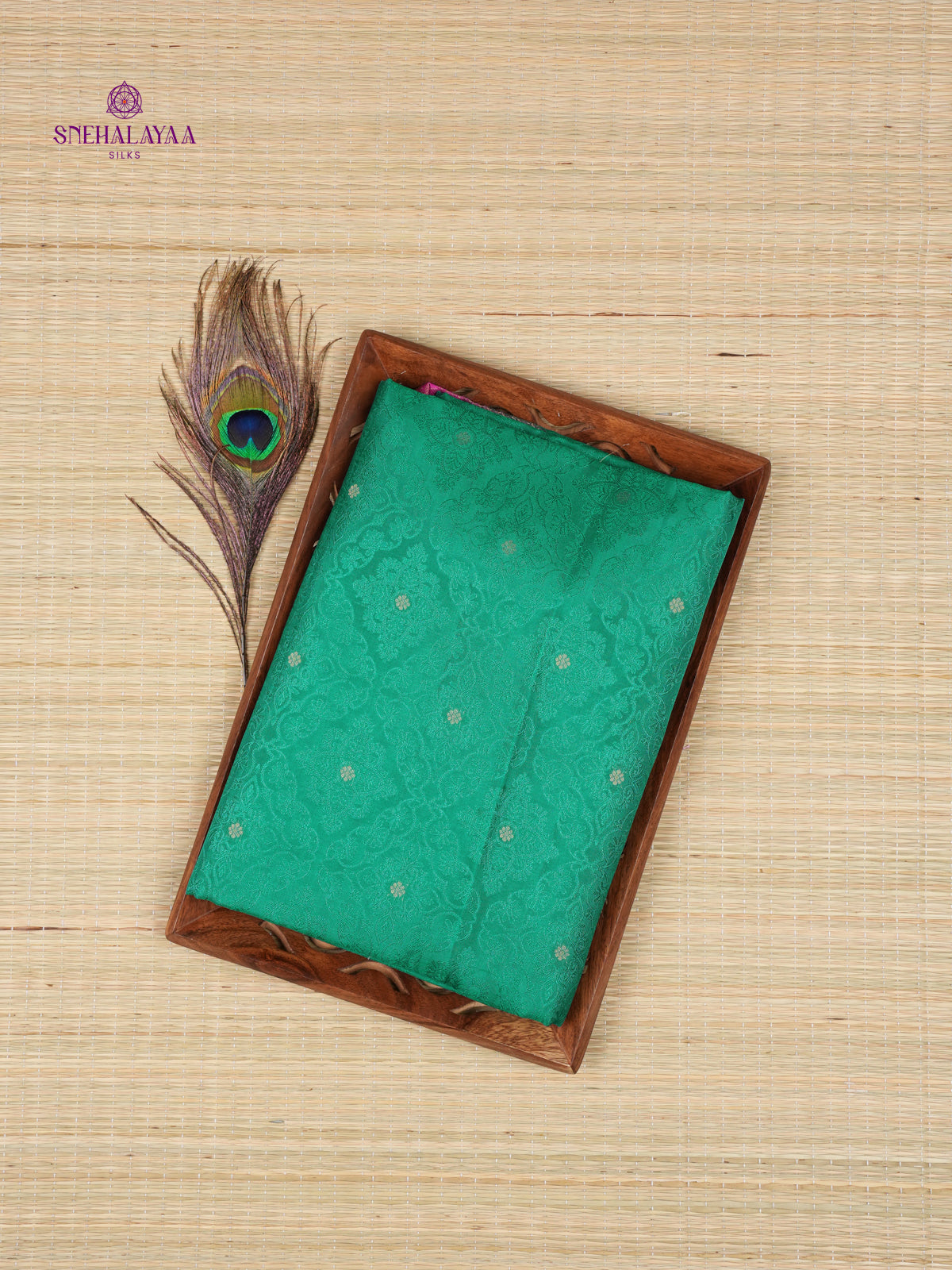 Green Borderless Kanjivaram Soft Silk Saree