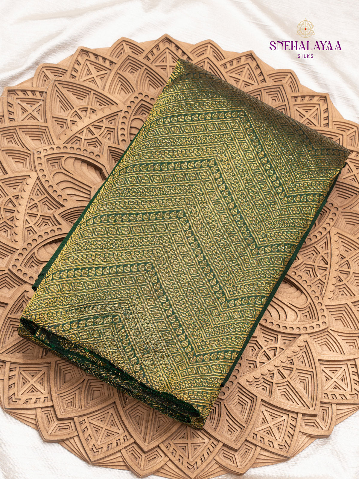 Bottle Green Kanjivaram Silk Saree