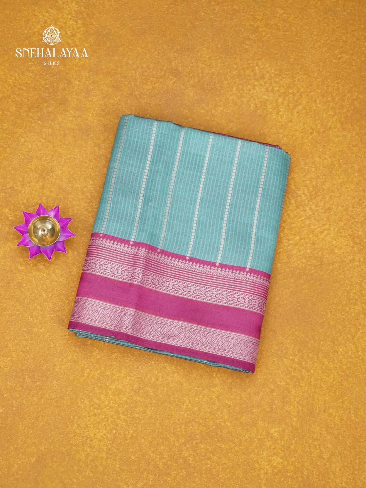 Pale Blue Jute Saree
