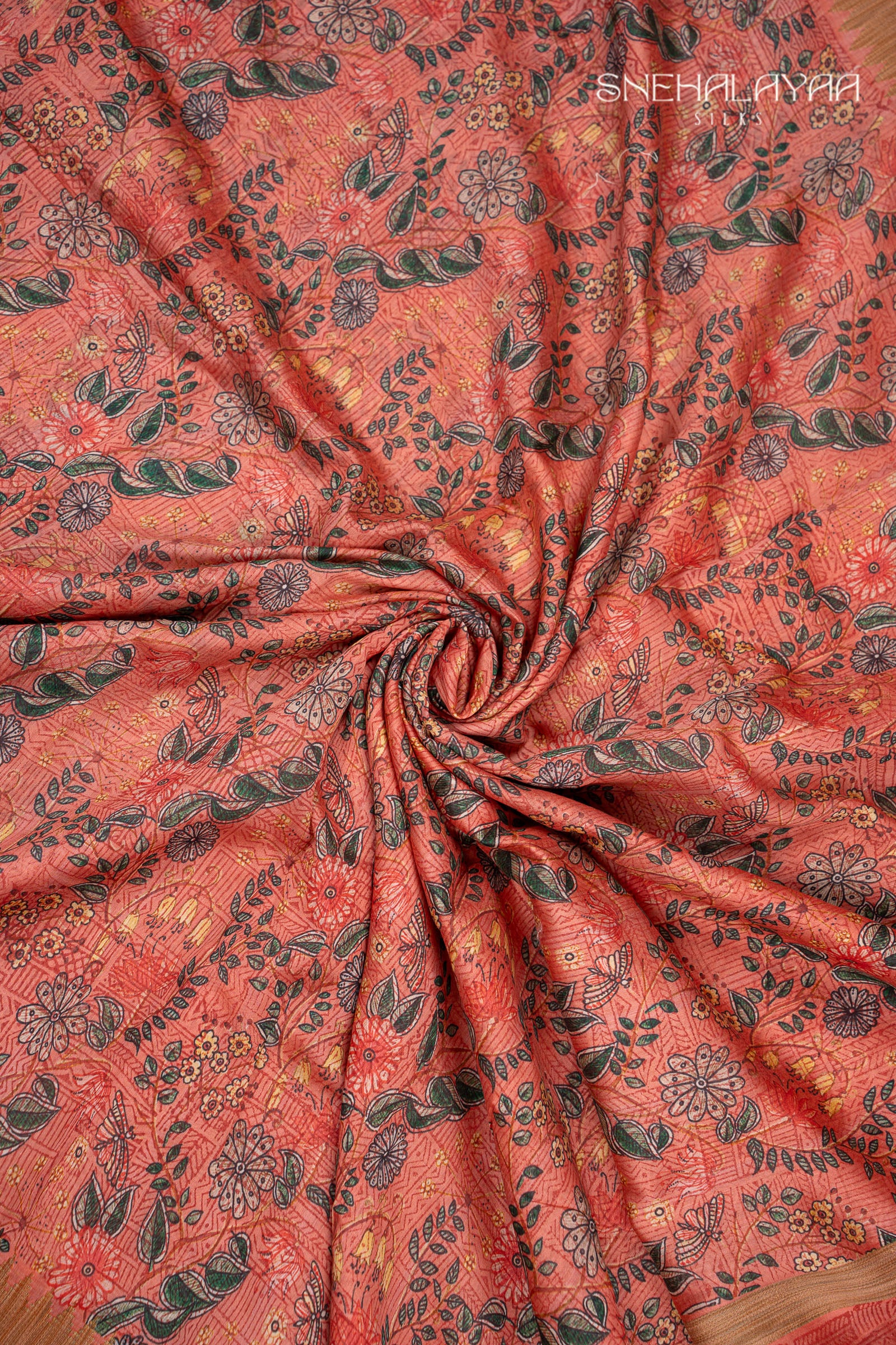 Peach Pink Fancy Saree