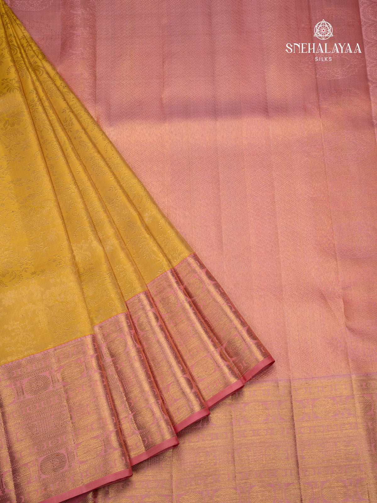 Yellow Kanjivaram Silk Saree
