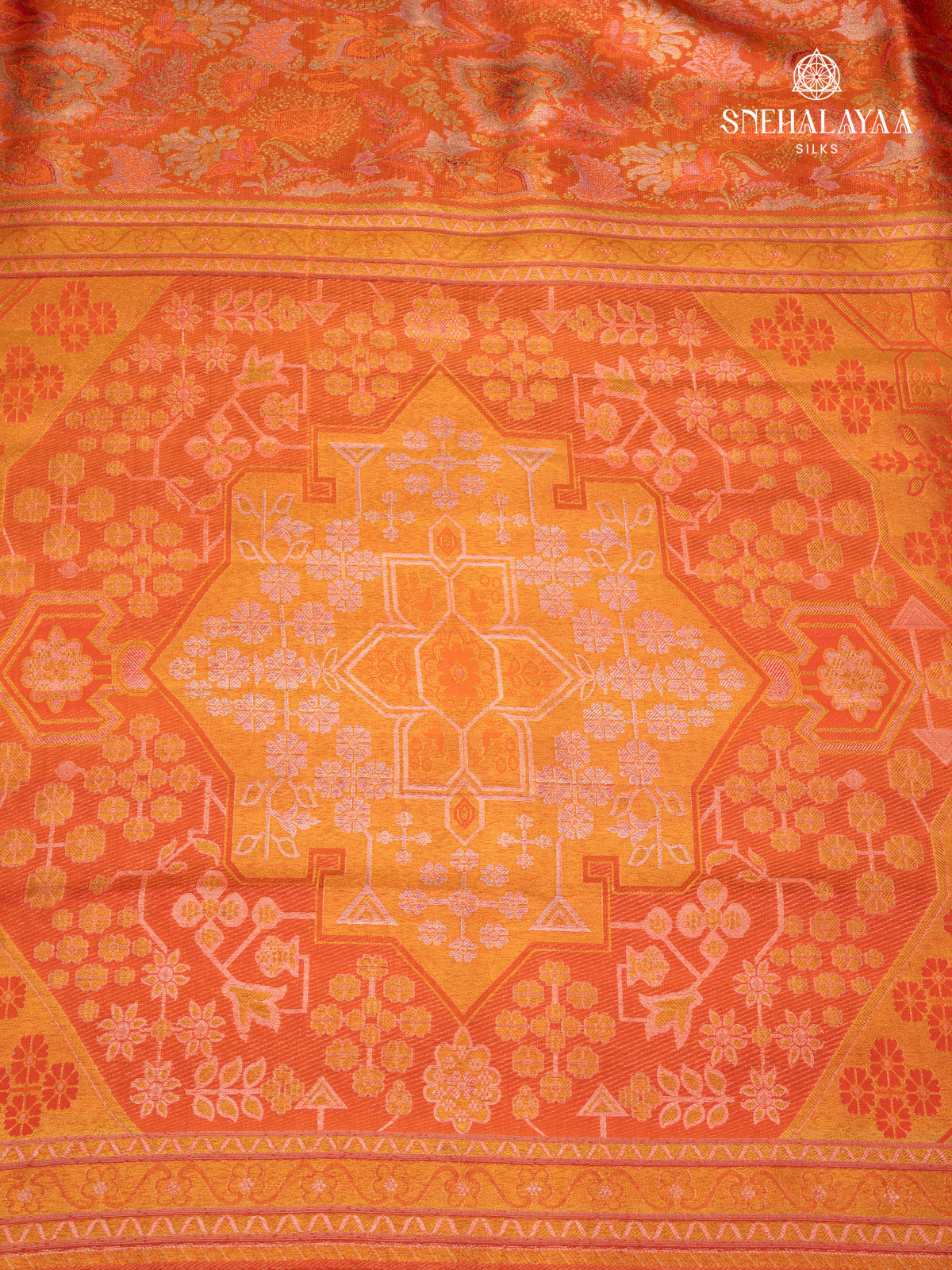 Rust Orange Kanjivaram Silk Saree