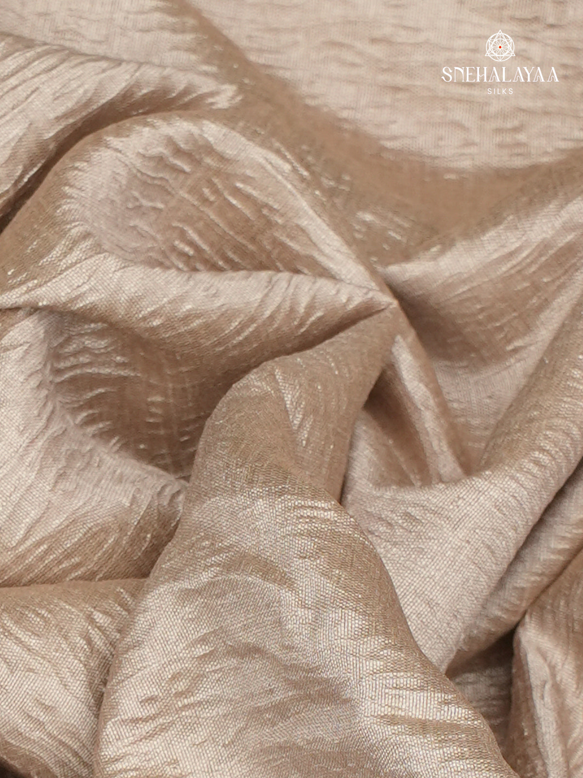 Cream Crush Embroidery Saree