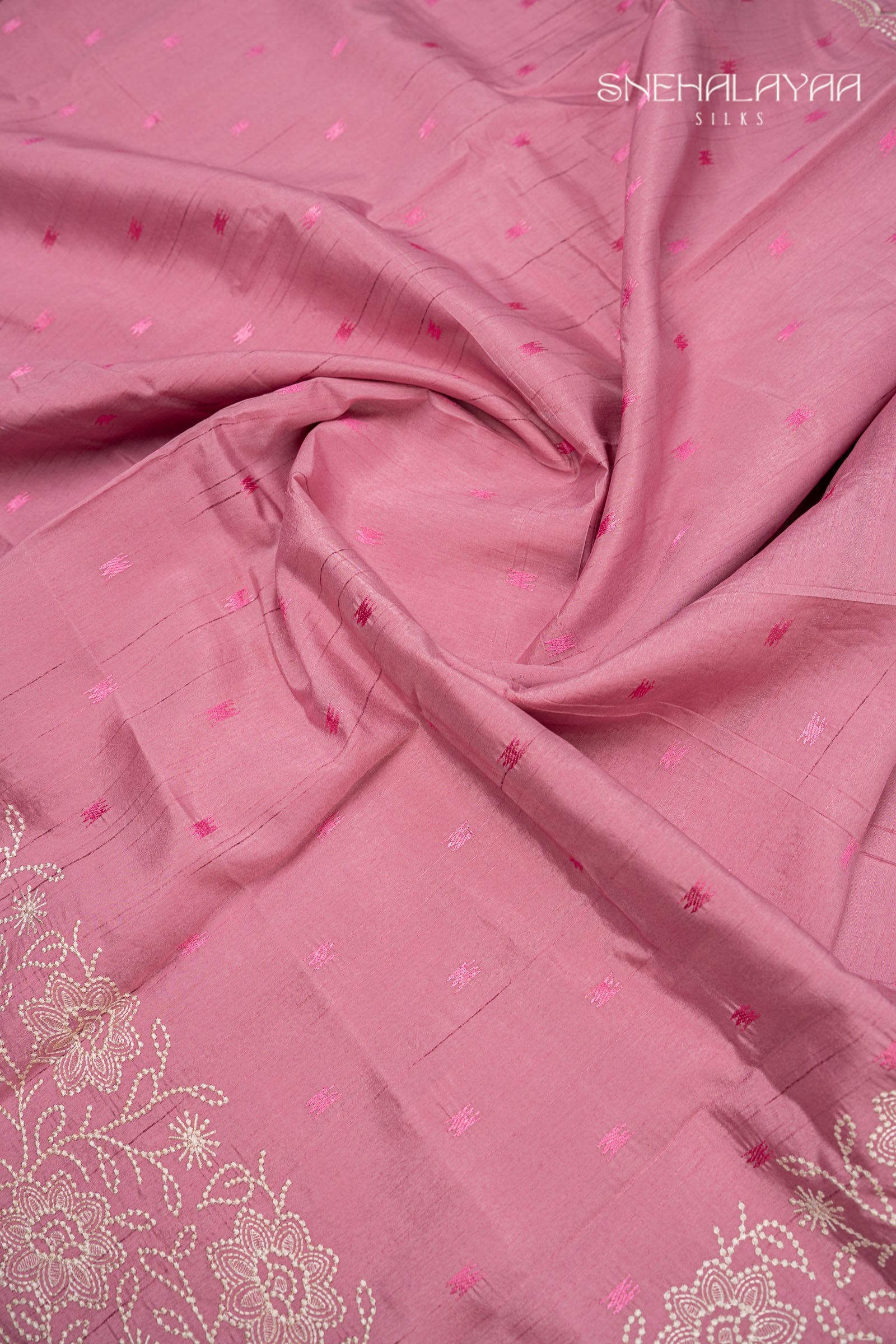 Pink Raw Silk Saree