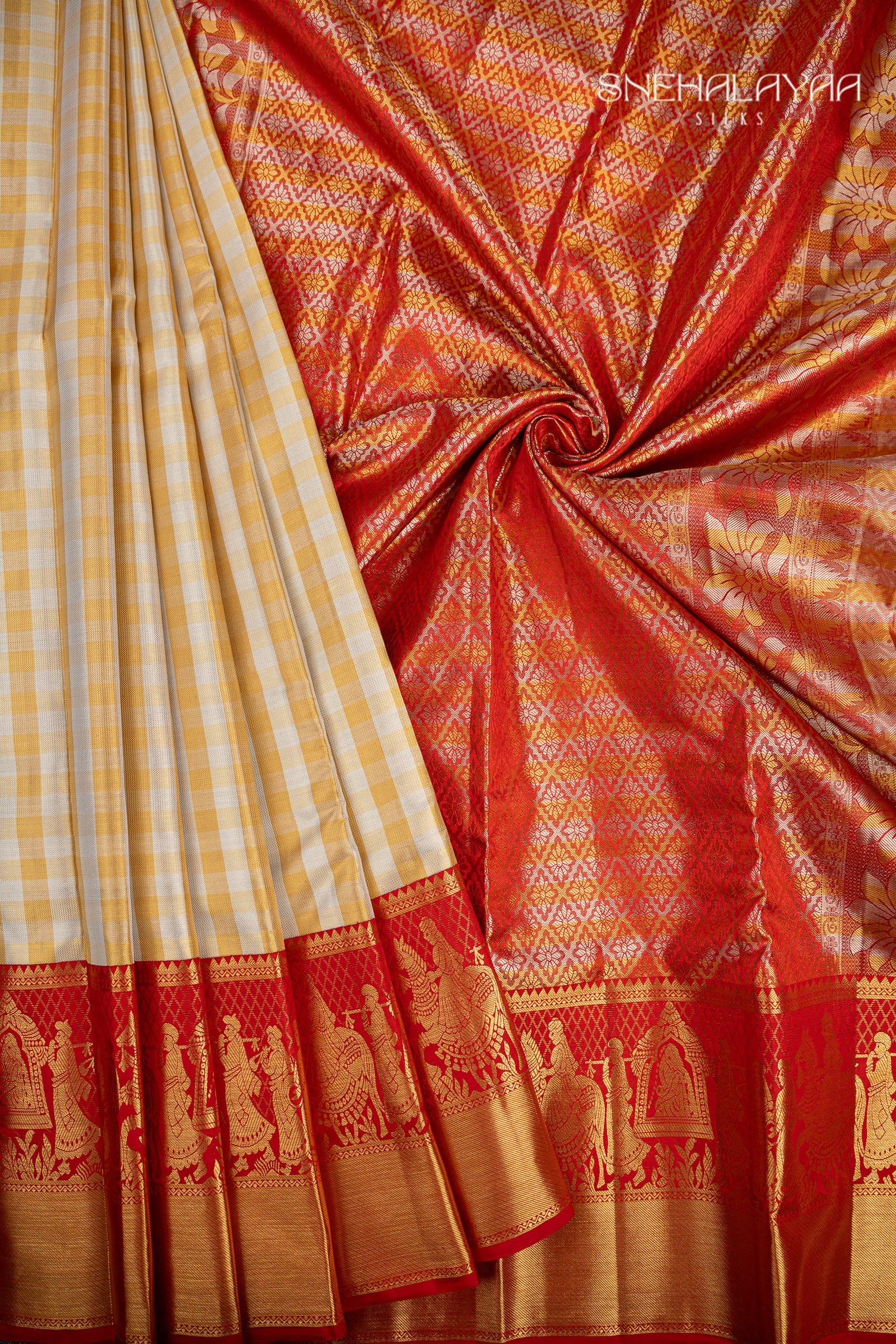 Off White Kancheevaram Silk Saree