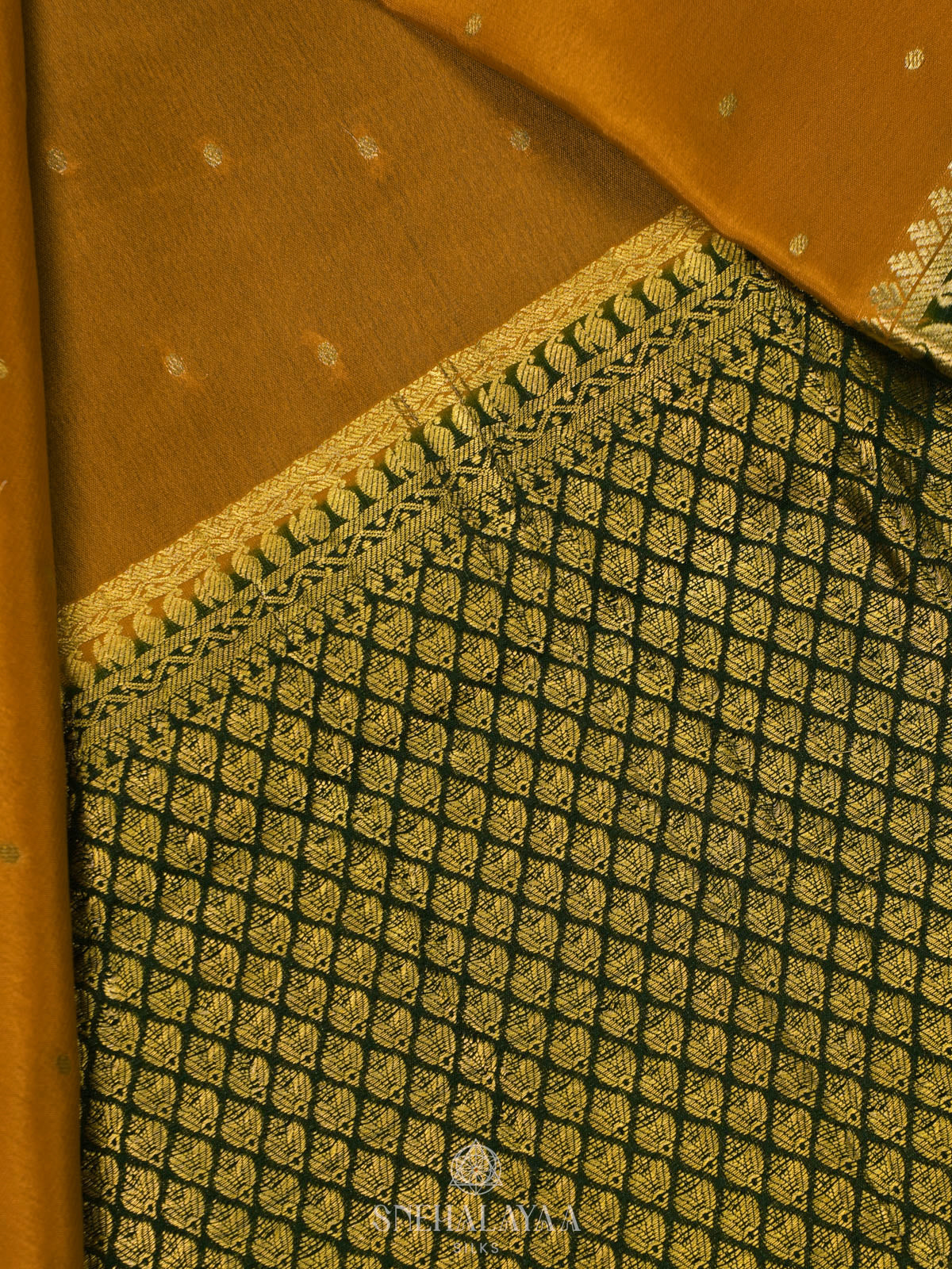 Mustard Yellow Mysore Silk Saree