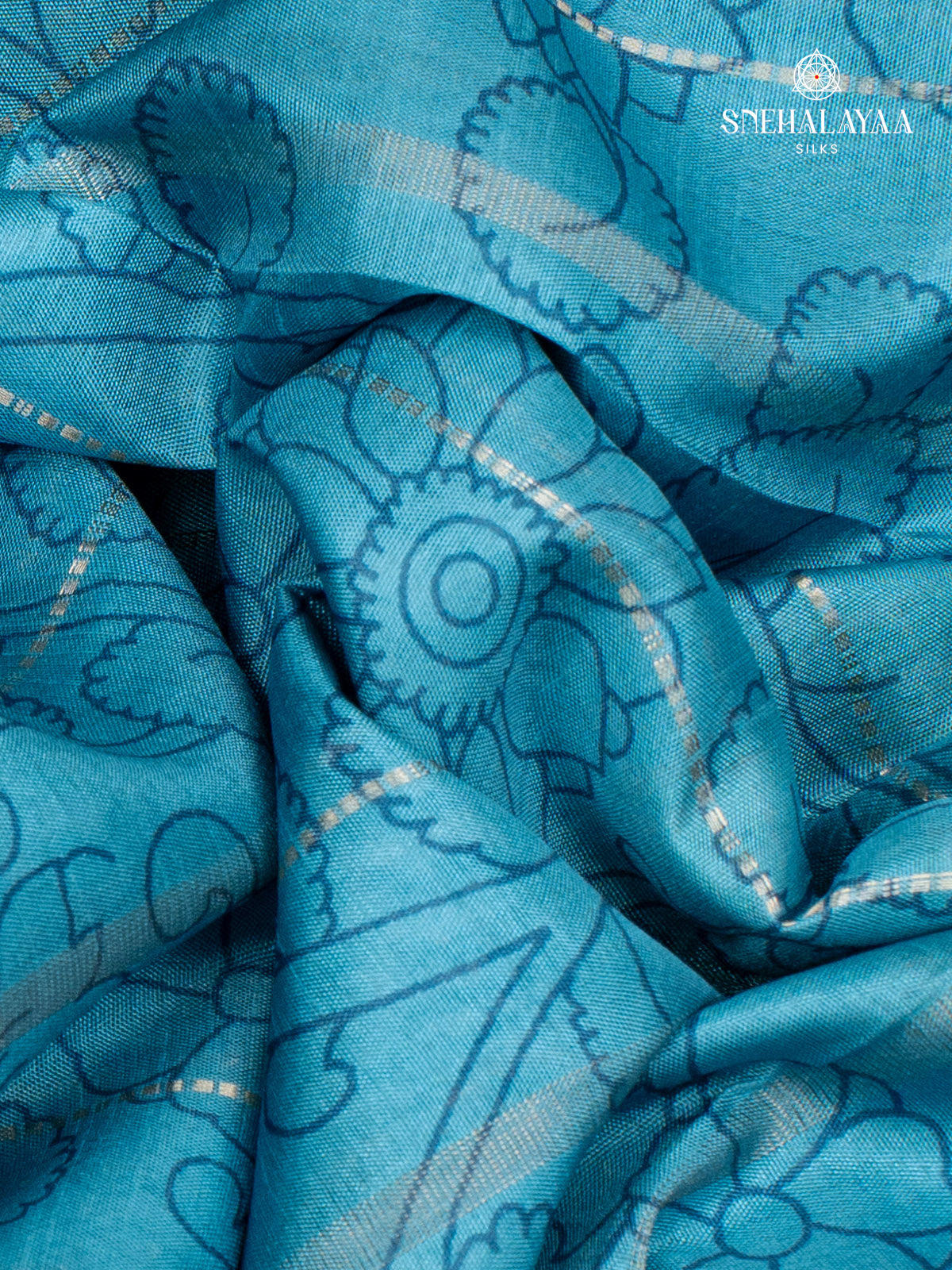 Blue Tussar Saree