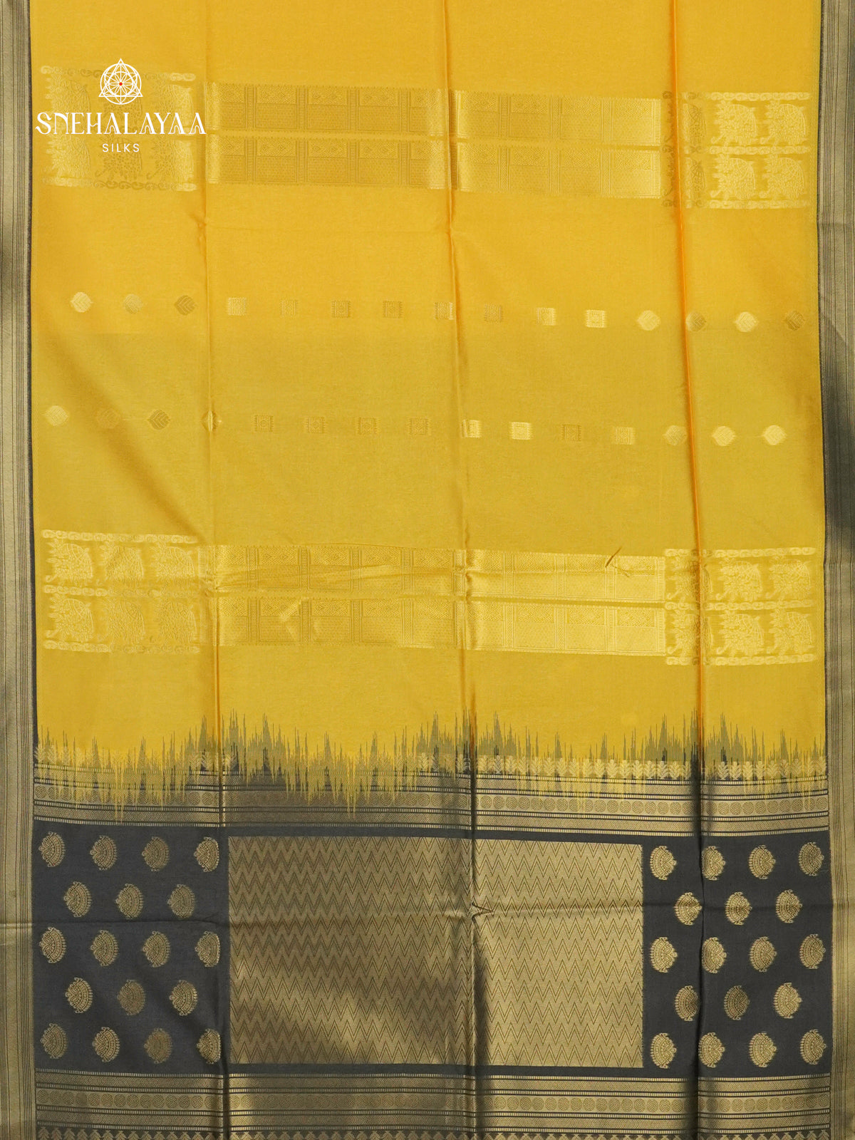 Mango Yellow Jute Saree