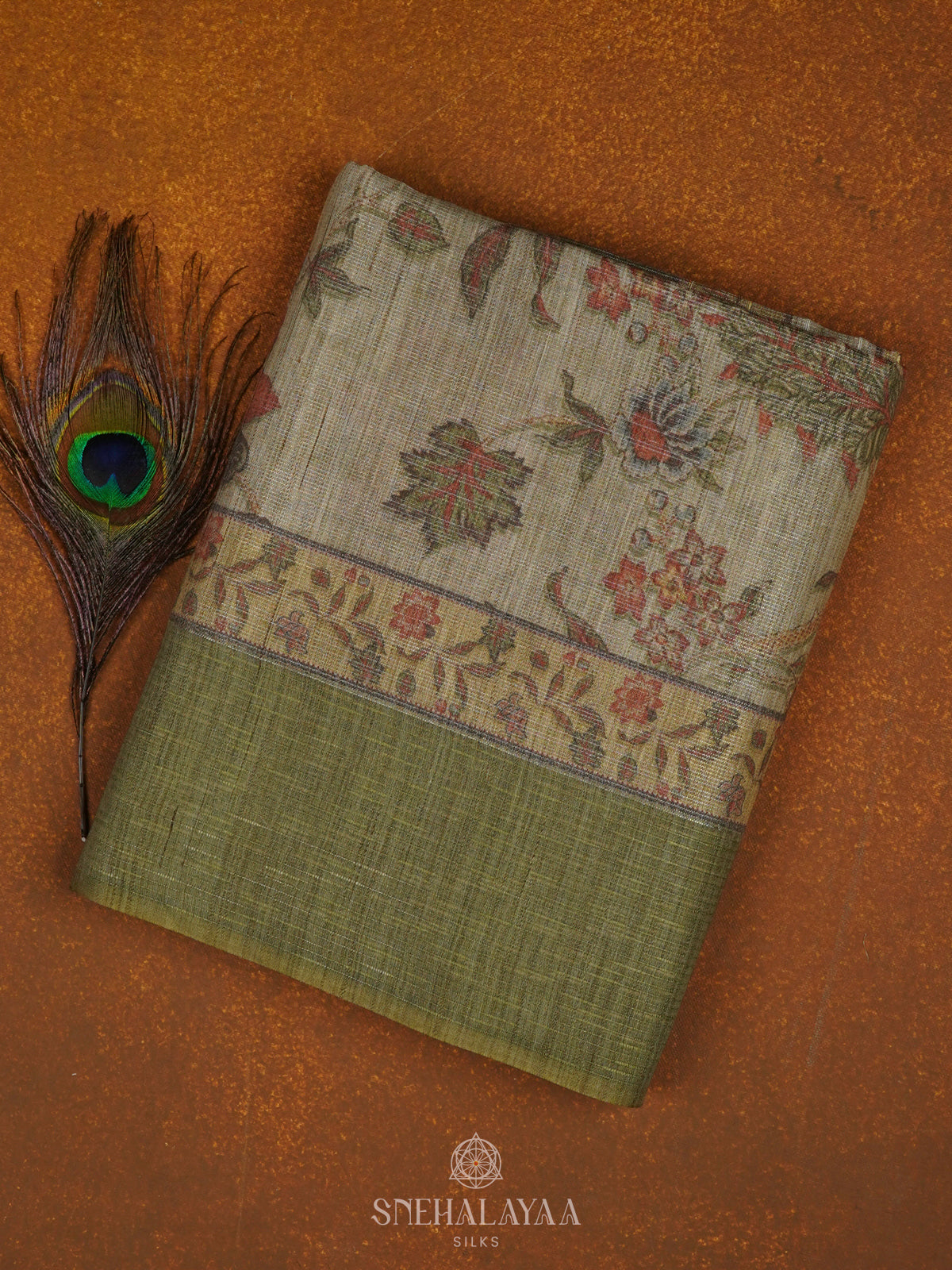 Beige Linen Tissue Saree