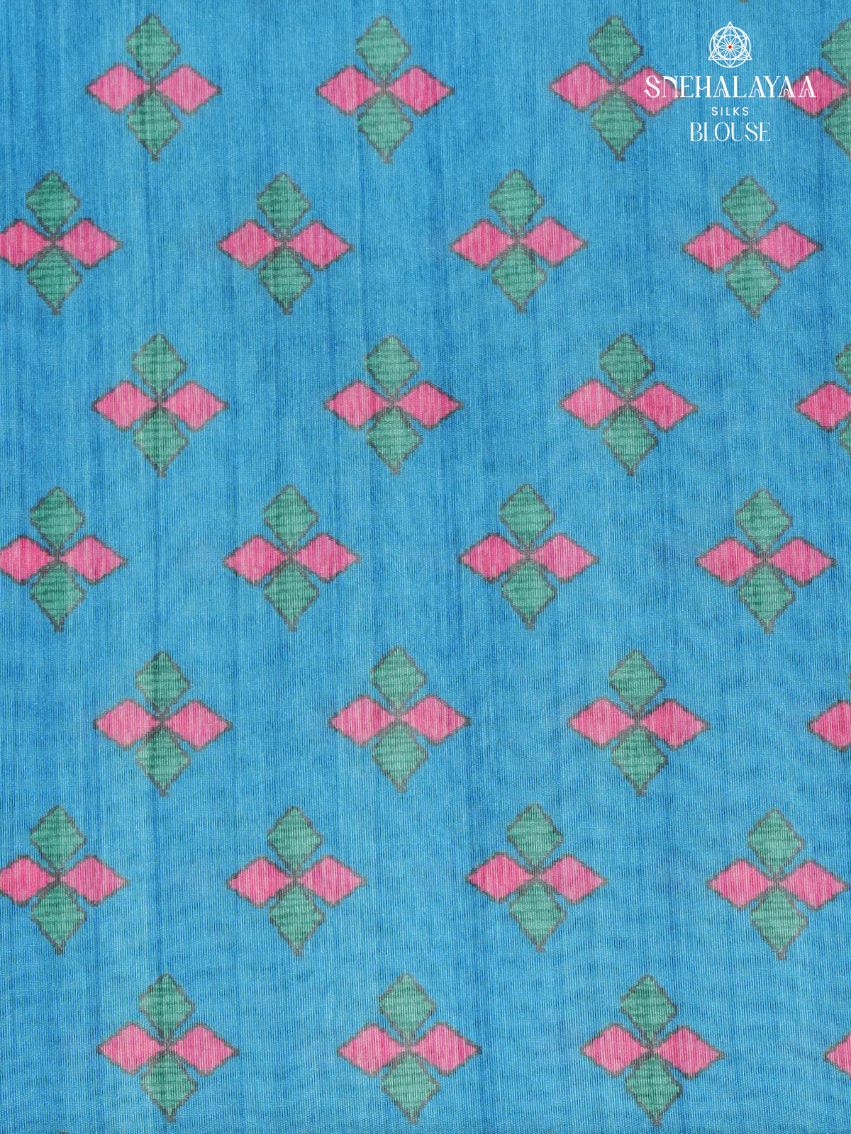 Turquoise Blue Madhubani Printed Saree