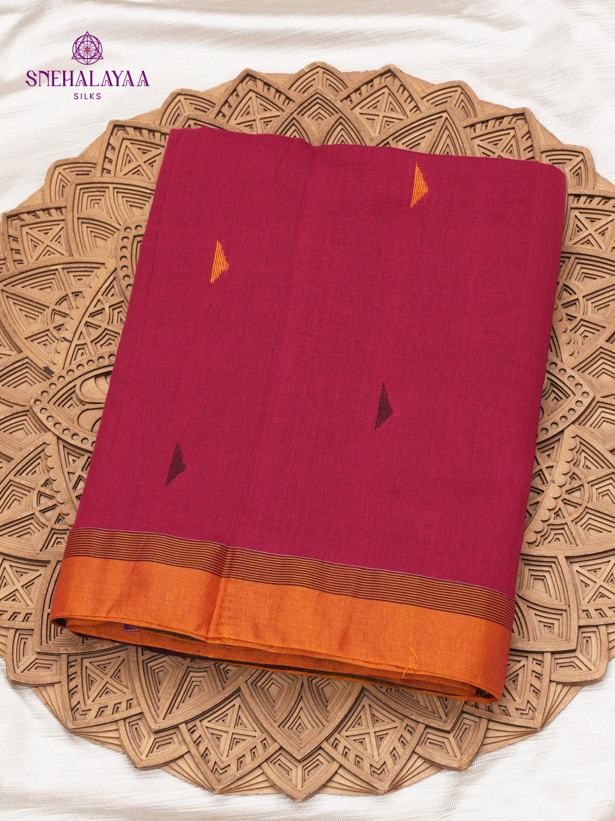 Magenta Pink Khadi Cotton Saree