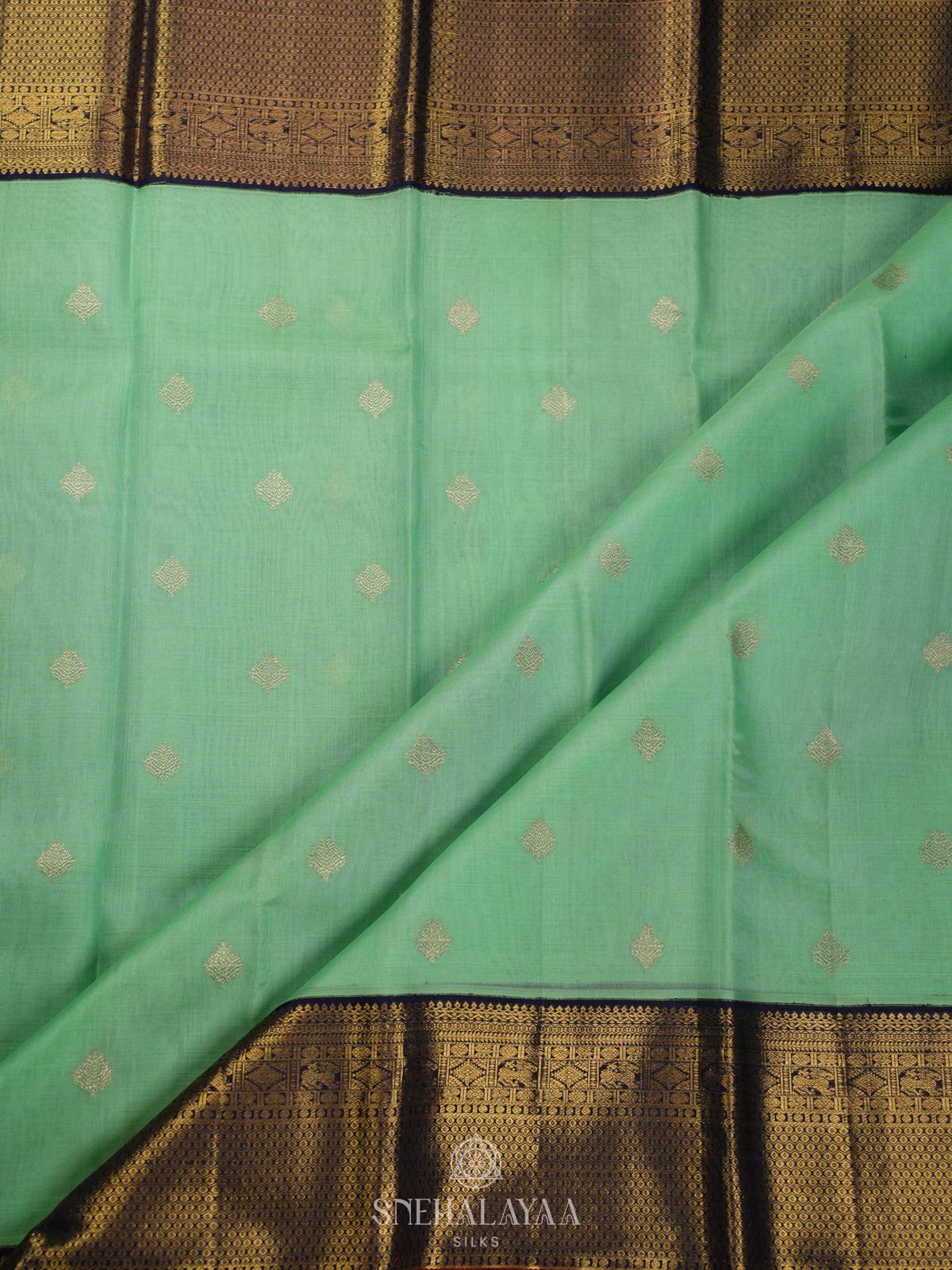Pista Green Kanchi Kora Silk Saree