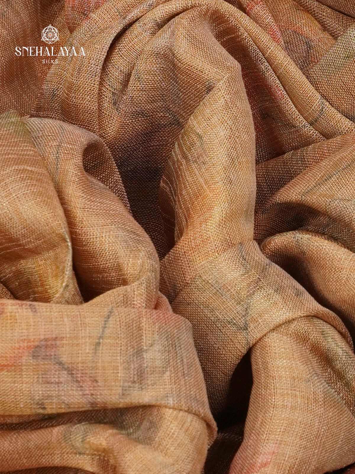 Pale Orange Linen Tissue Saree