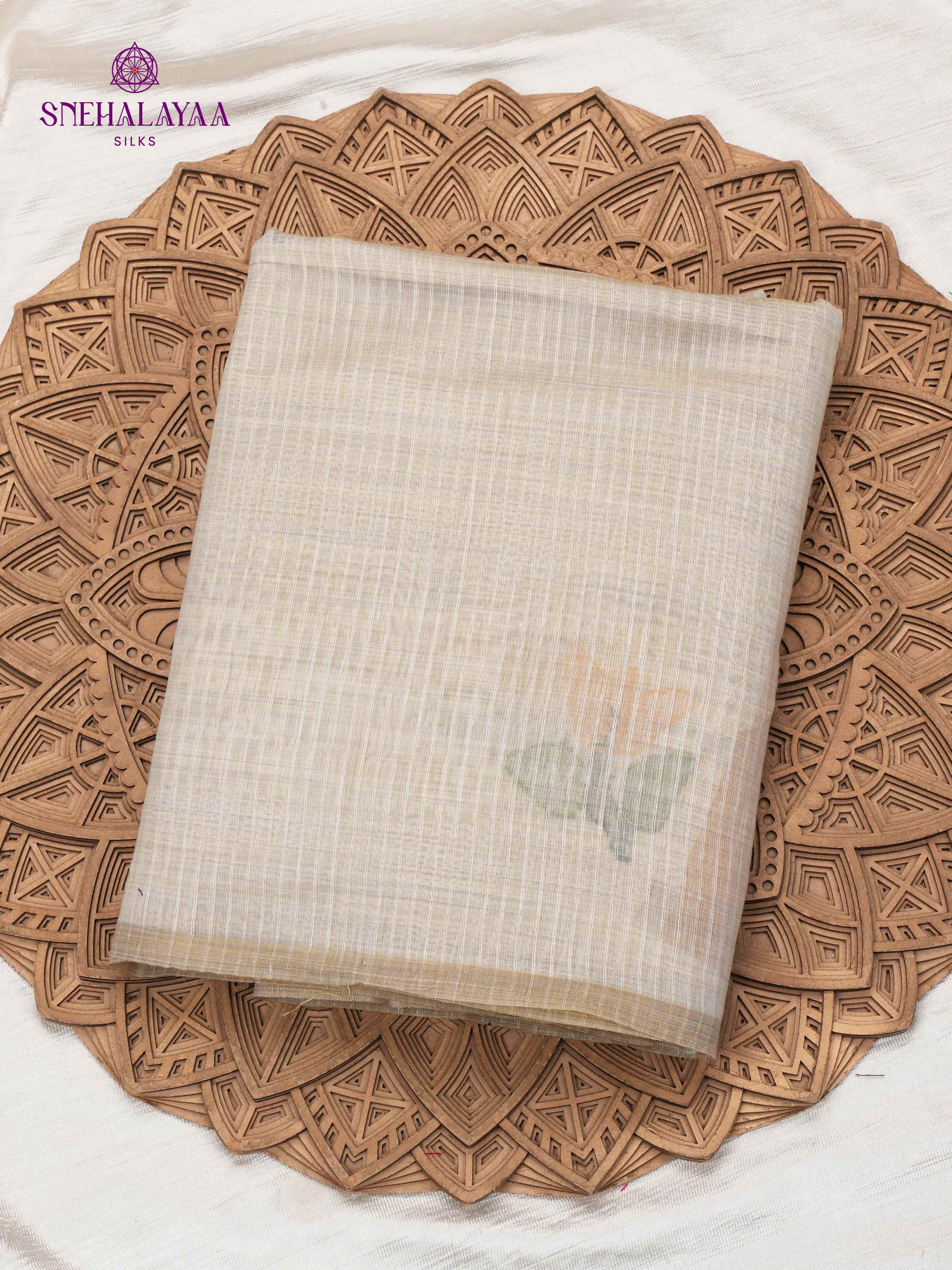 White Munga Cotton Saree